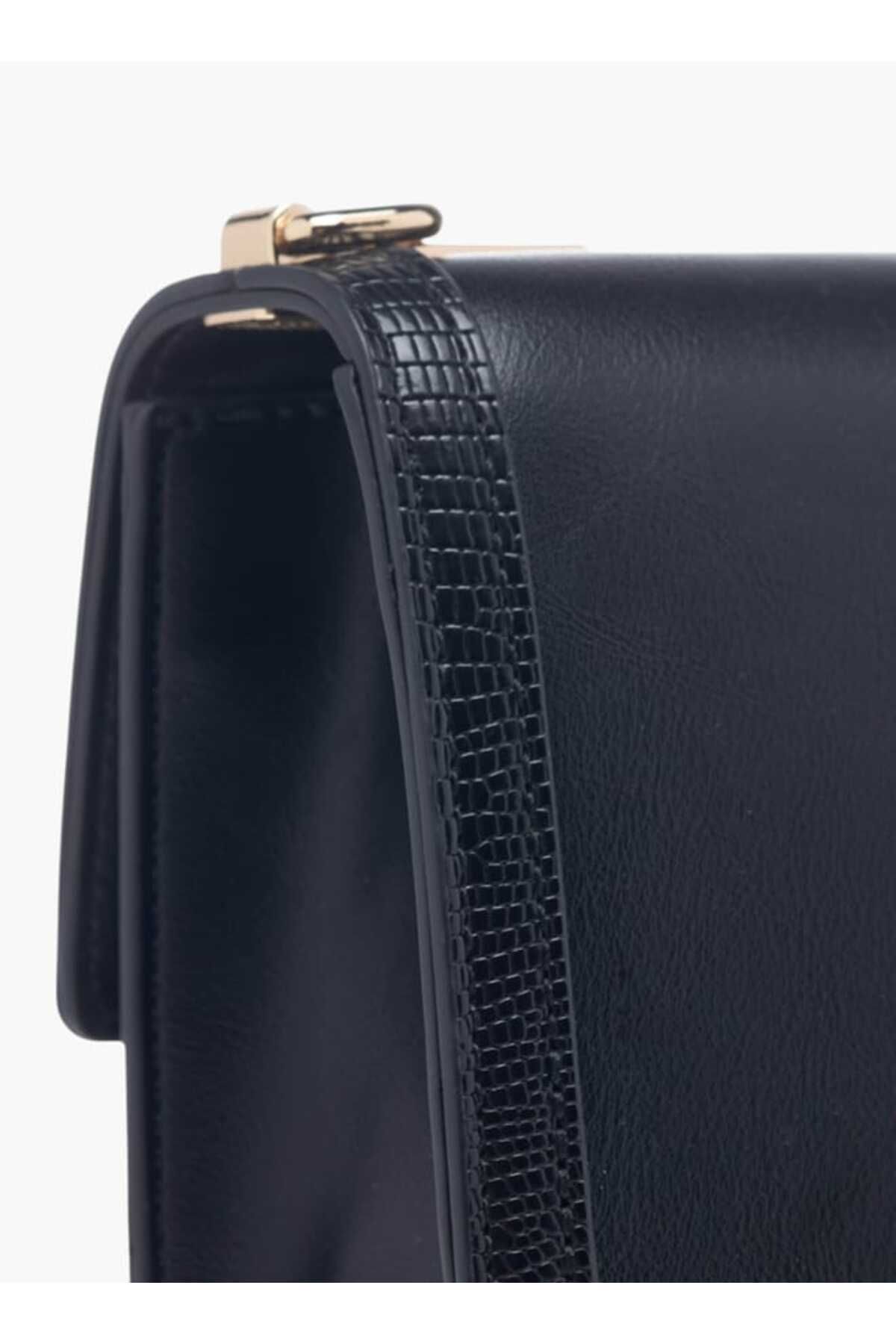 Celeste-Lock Detail Crossbody Bag with Button Closure and Chain Strap 5
