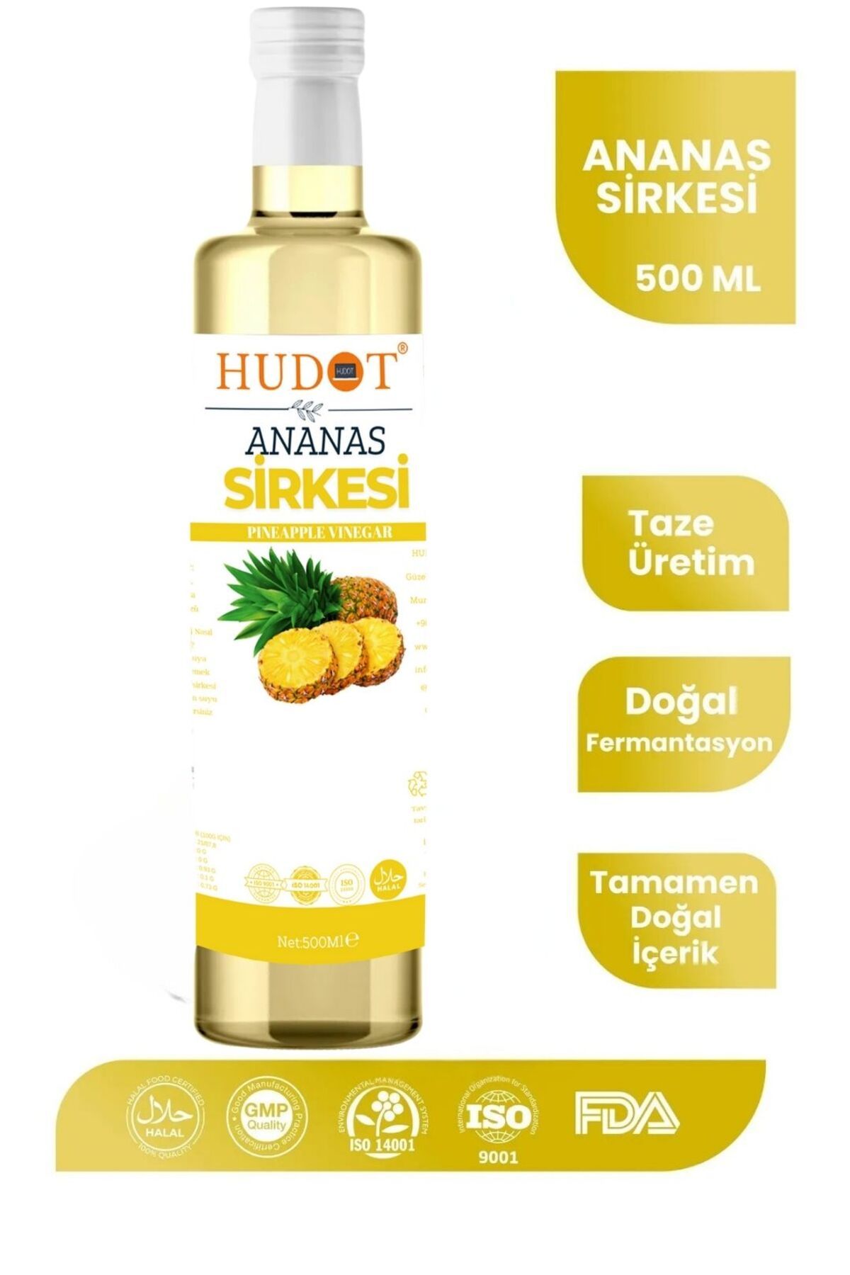 HUDOT Ananas Sirkesi 500 Ml