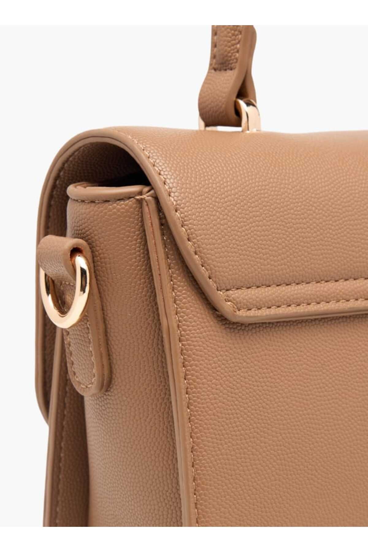 Flora Bella by Shoexpress-Flora Bella Solid Satchel Bag with Detachable Strap and Wallet 5