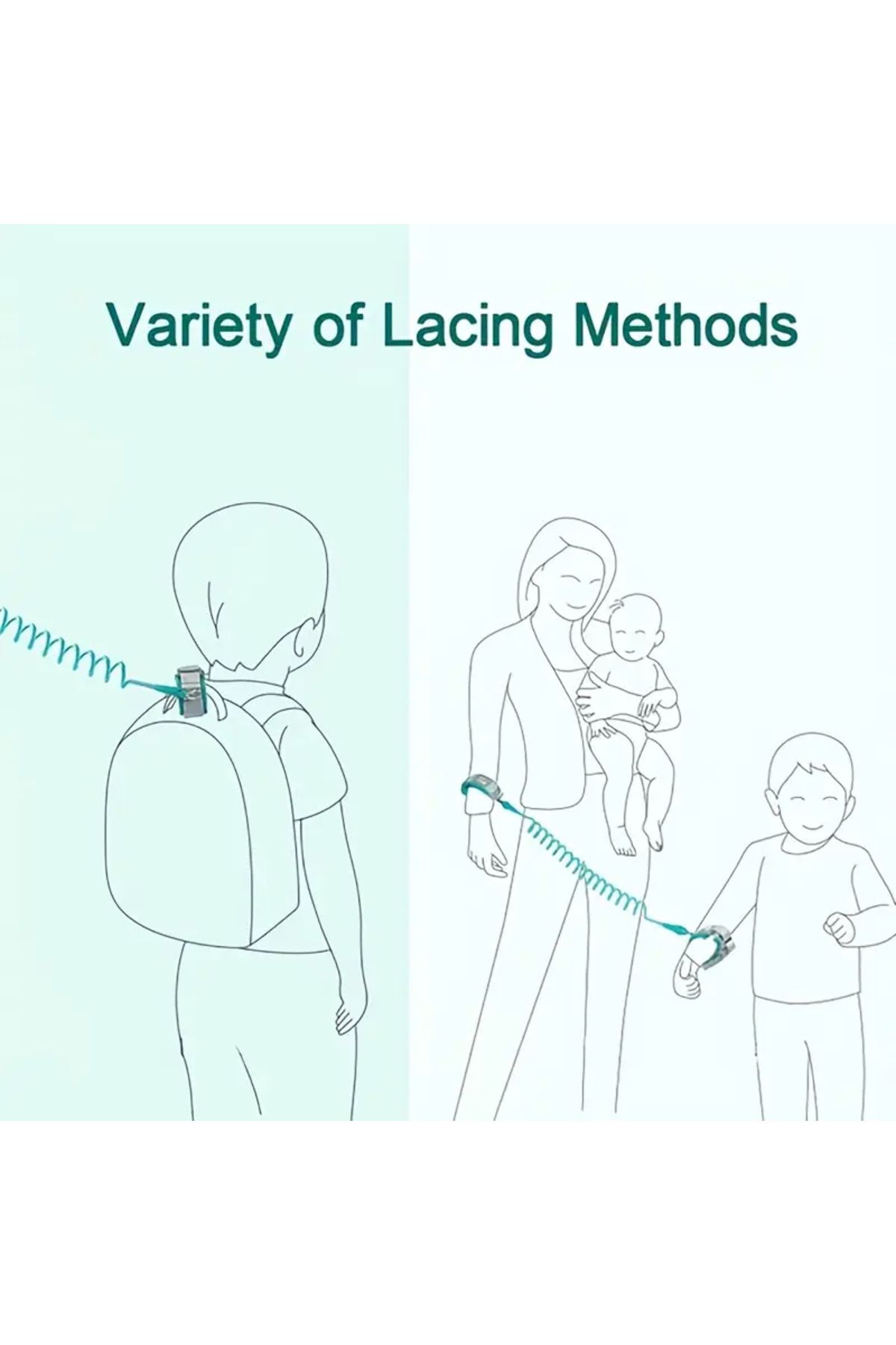 SYNOPE-Velcro Anti-Lost Child Safety Walking Safety Belt Mother Kids Binder Clamp Wristband 3