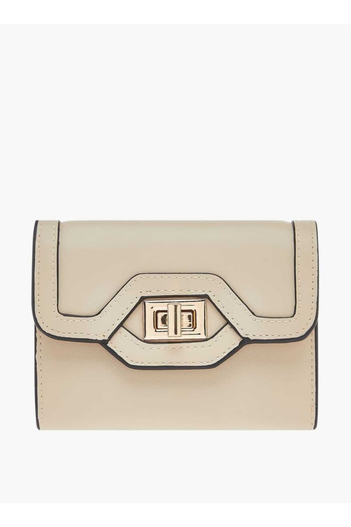 Celeste-Solid Bi-Fold Wallet with Lock Clasp Closure 1