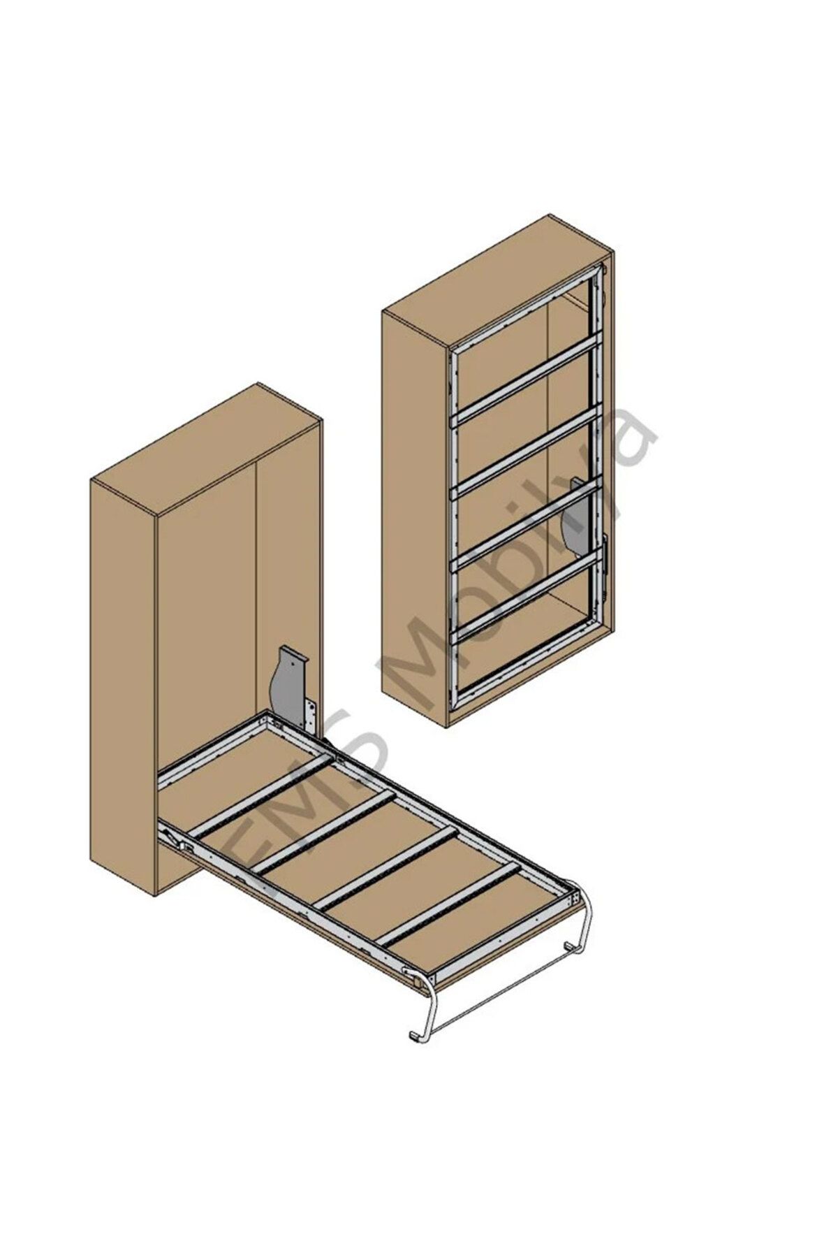 FMS MOBİLYA Dikey Açılır Duvar Yatagı Mekanizması Kendi Duvar Yatağını Yap