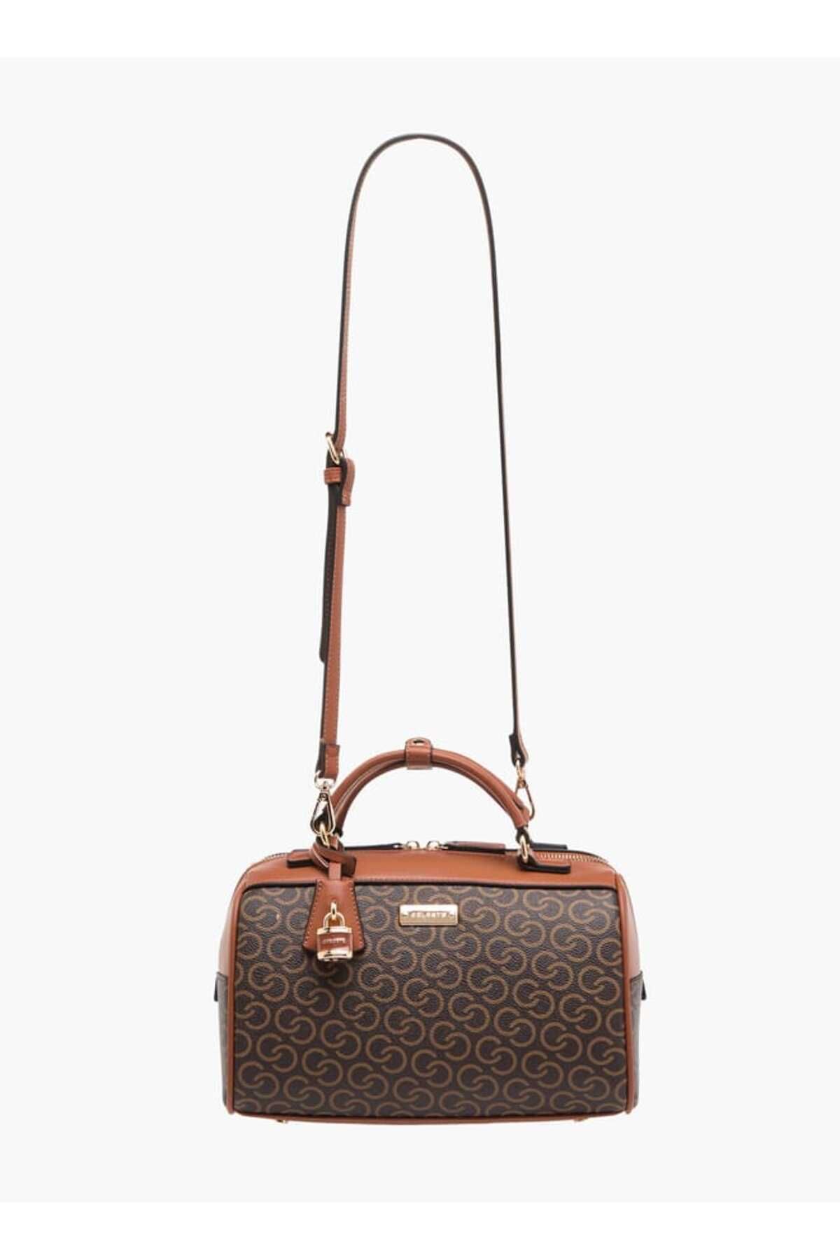 Celeste-Monogram Print Tote Bag with Detachable Strap 2