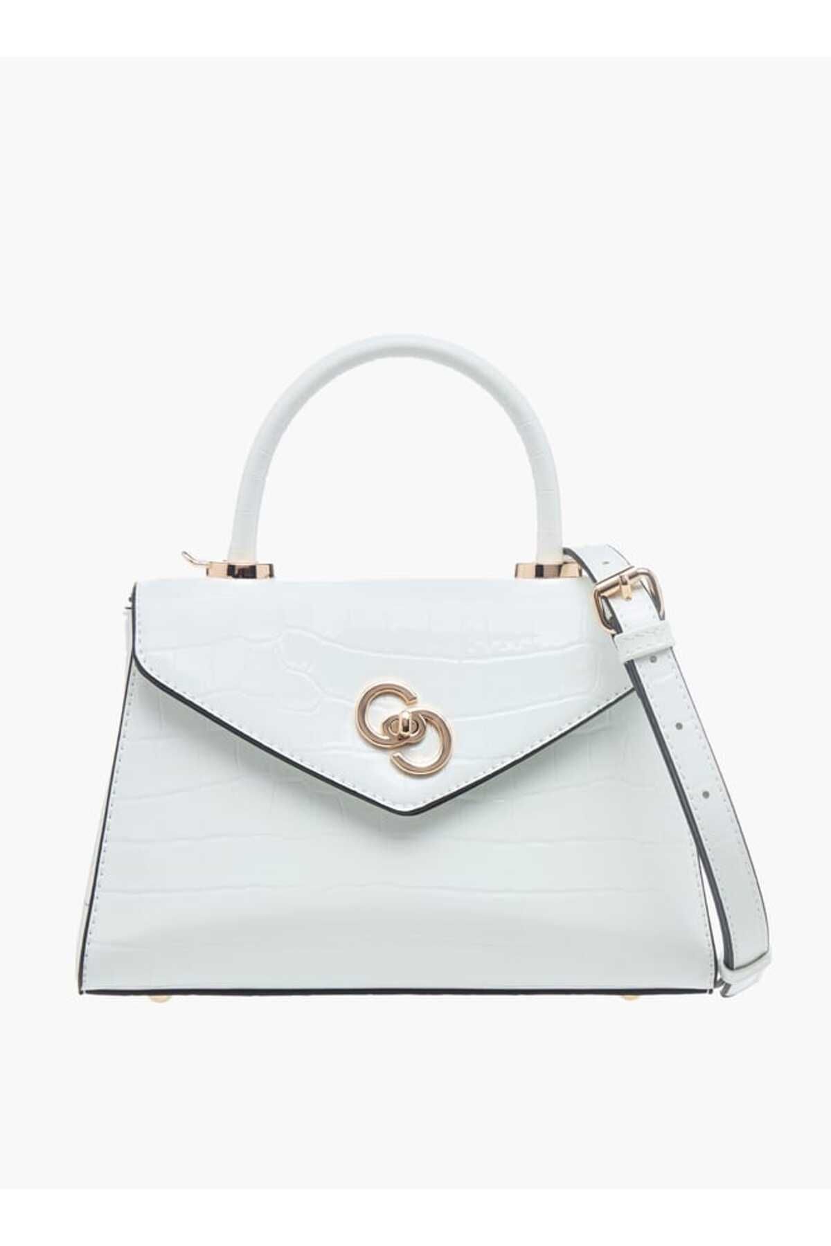 Celeste-Textured Satchel Bag with Flap Closure and Detachable Strap 1