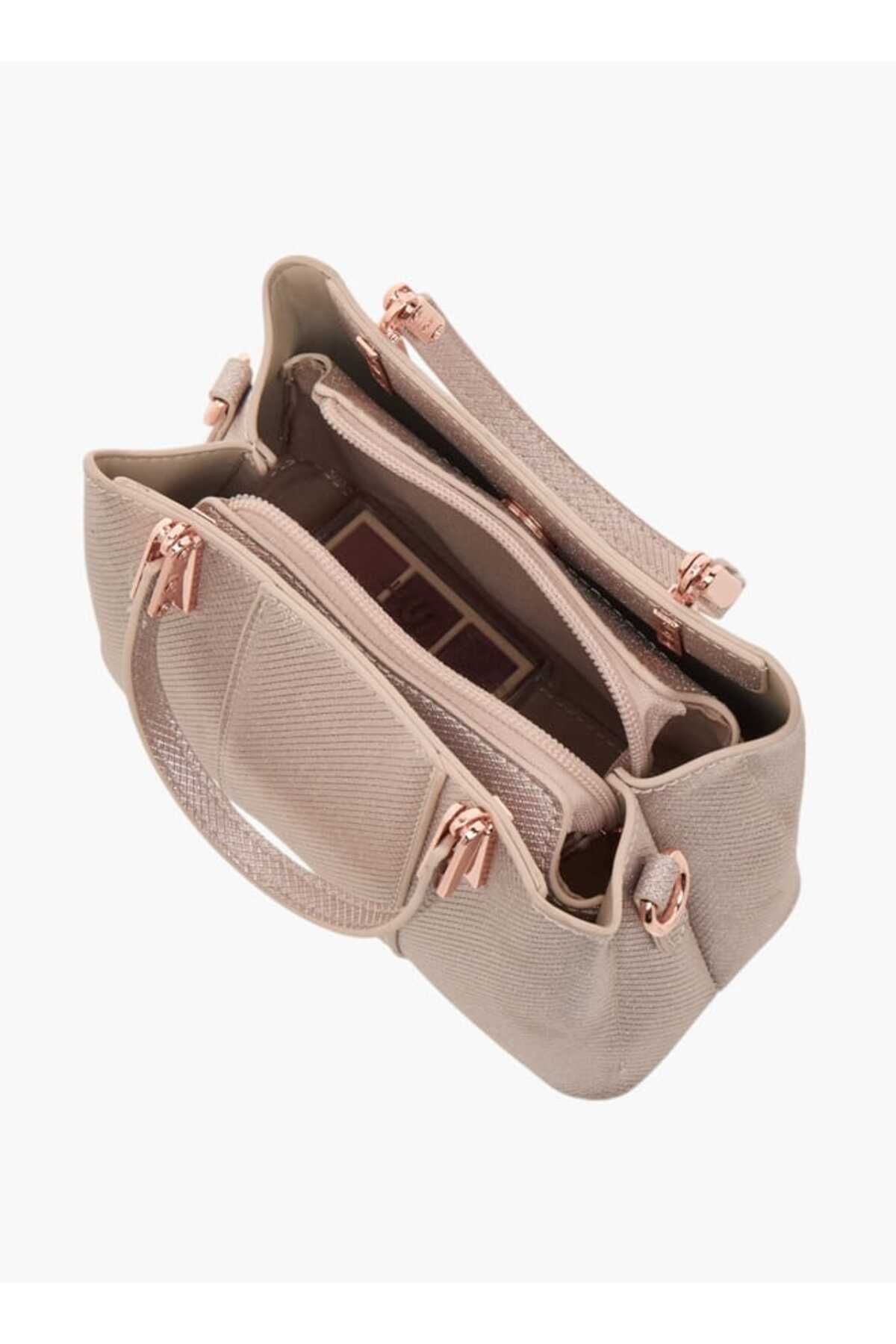 Flora Bella by Shoexpress-Flora Bella Textured Tote Bag with Double Handle and Zip Closure 7