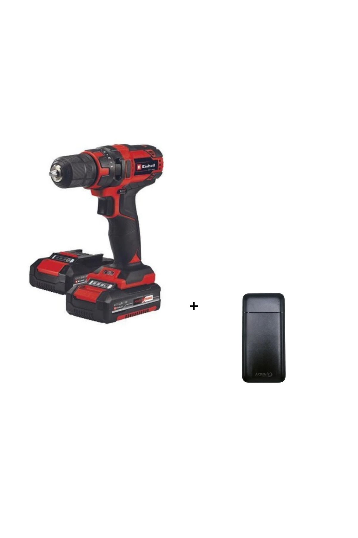 Einhell TC-CD 18/35 Li +39 (2x2,0 Ah), Akülü Vidalama - 4513957 + Akdeniz Taşınabilir Şarj Cihazı