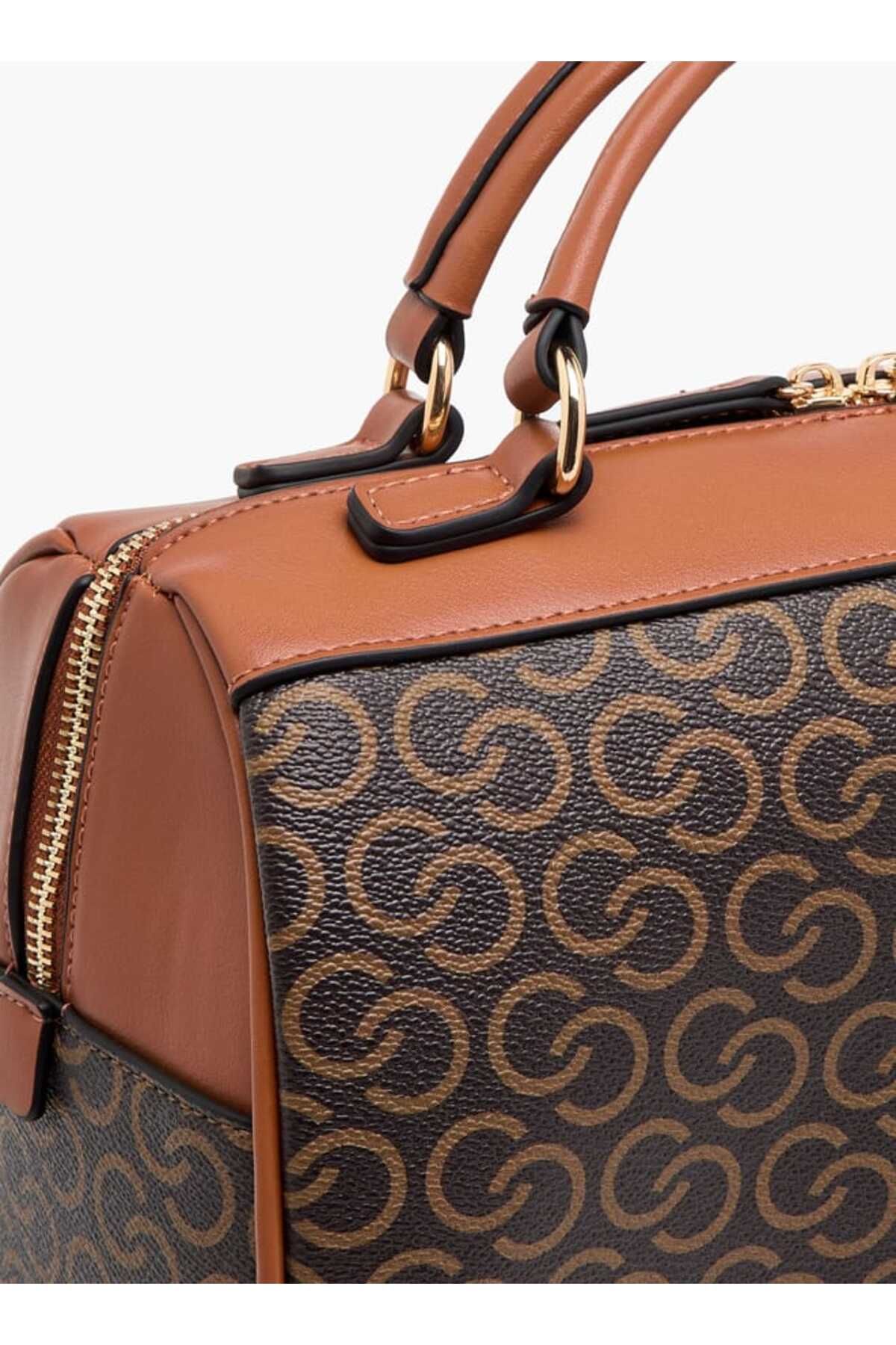 Celeste-Monogram Print Tote Bag with Detachable Strap 5