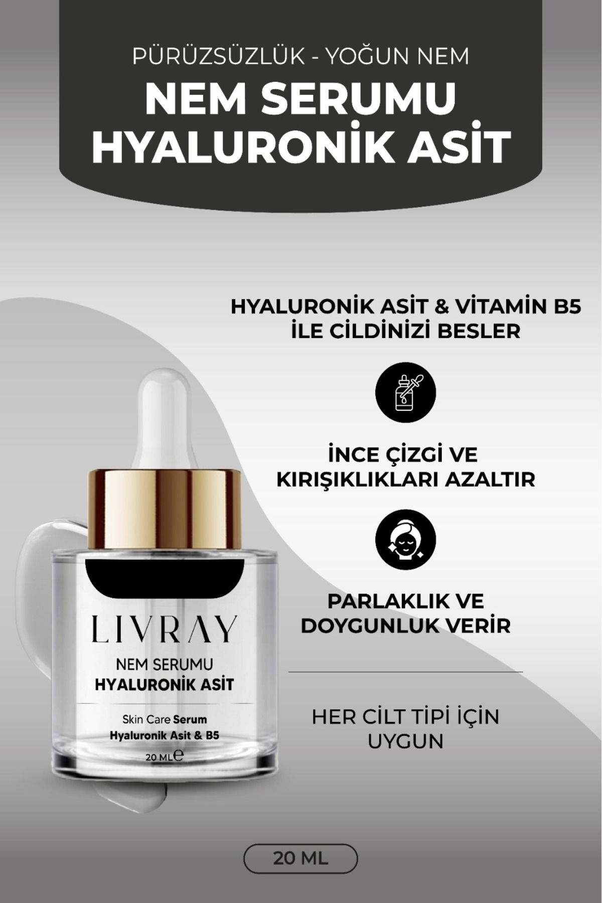 Livray Nem Serumu Hyaluronik Asit 20 ml