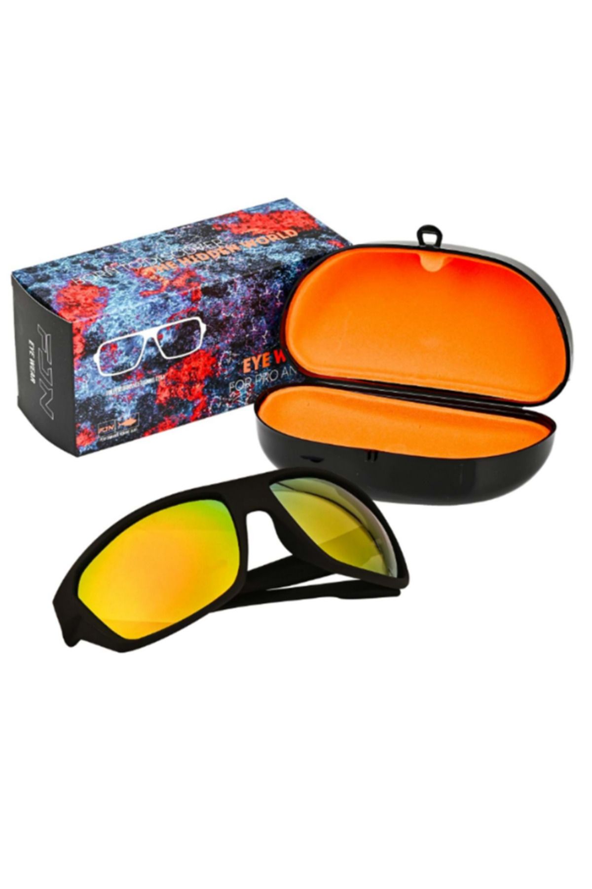 Fujin Pro Angler Polarize Güneş Gözlüğü - ORANGE2 GLASS+MAT BLACK FRAME