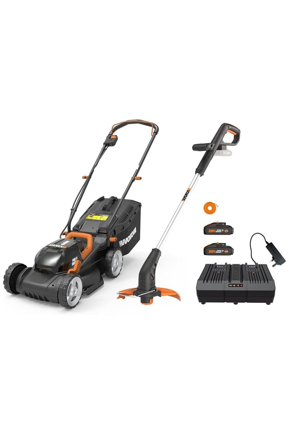 WORX Wg927e 40volt 2.0ah. Li-ion 34cm Profesyonel Şarjlı Çim Biçme Wg157e.9 20volt Misinalı Çim Ve