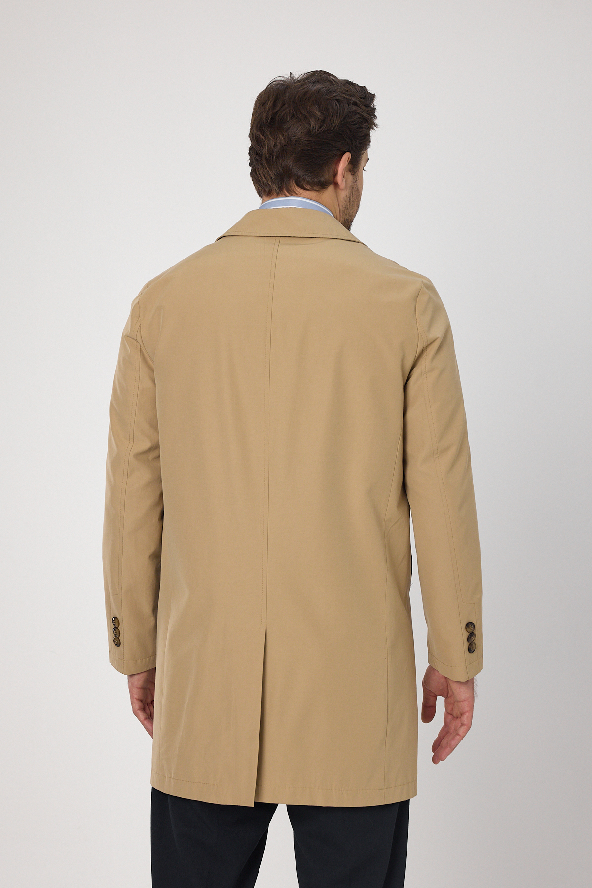Frappoli  Madrid Erkek Bej Bebe Yaka Baharlık Ceket-Trençkot - Görsel 3