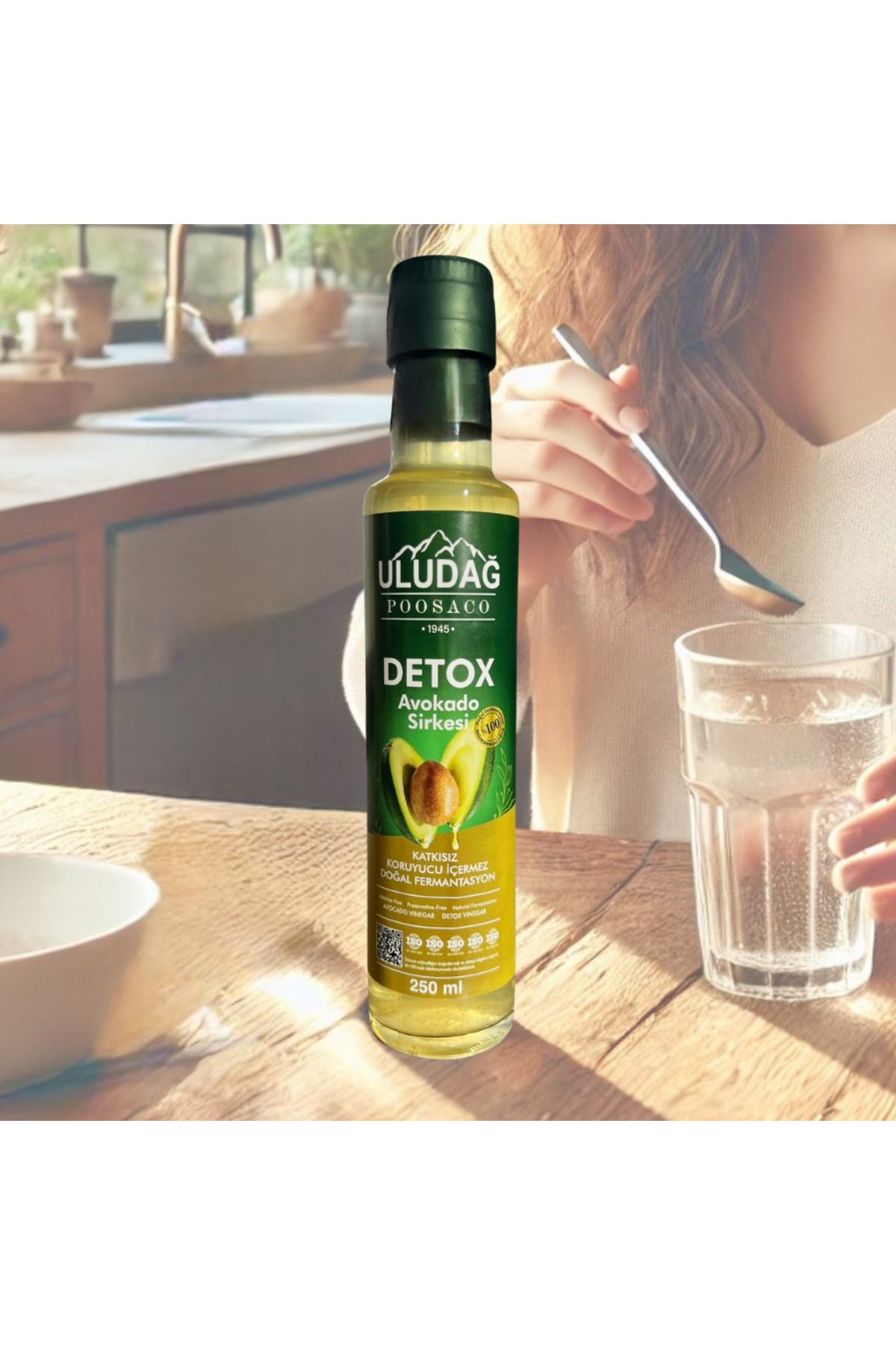 Uludağ Detox Avokado Sirkesi; Ödem Atmaya Ve Kilo Vermeye Yardımcı Doğal Avokado Sirkesi 250 ml