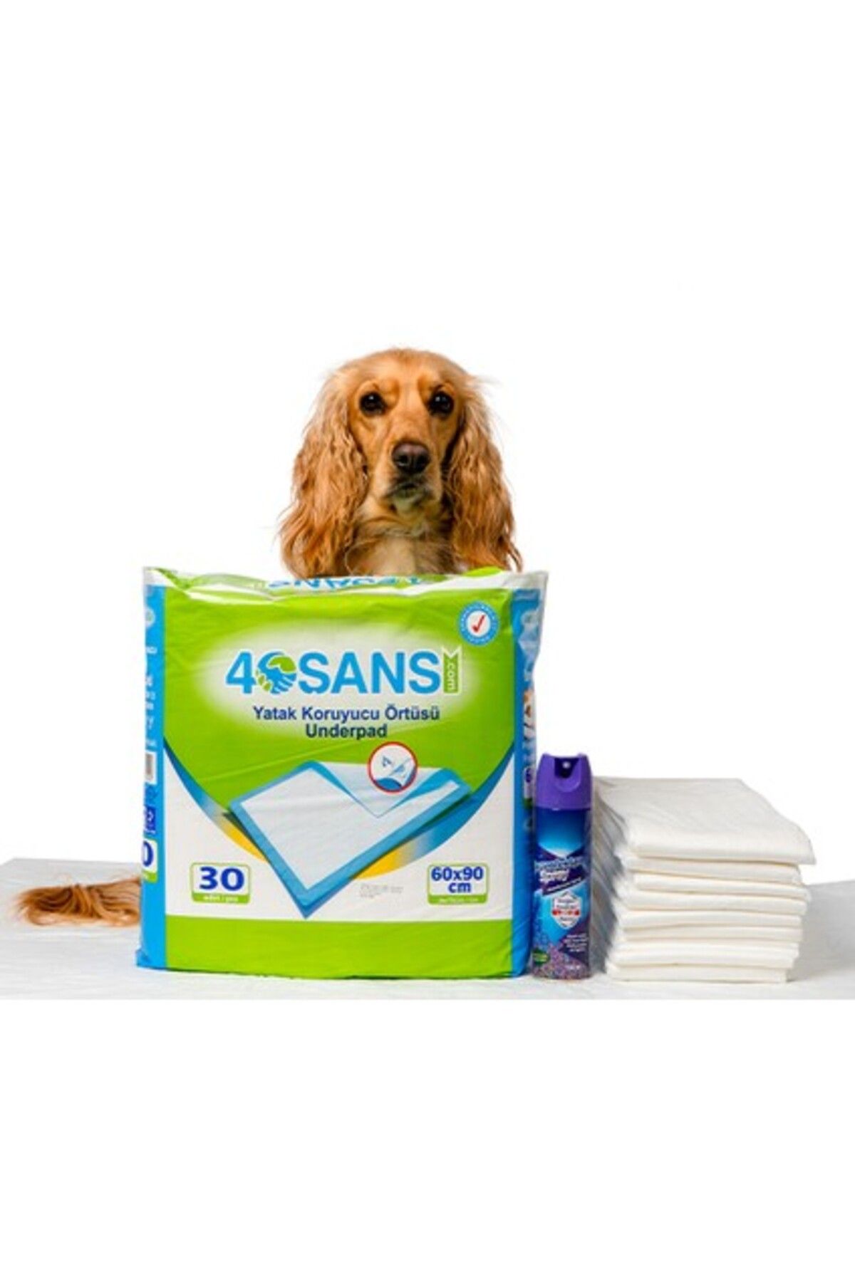 Orqinel Petcare Kedi Köpek Çiş Pedi 60X90 cm 30 Adet. Koku Giderici Sprey Dezenfektan 150 ml Limonlu