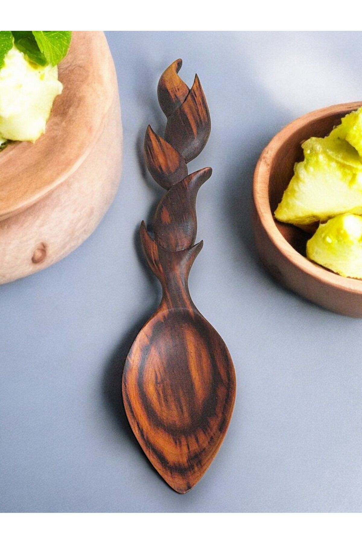 WOOD CARVING HUB Kayısı Ağacı Ahşap Kaşık, Sunum Kaşığı, Büyük Boy, Çeyiz, Özel Davetler, Benzersiz Hediye