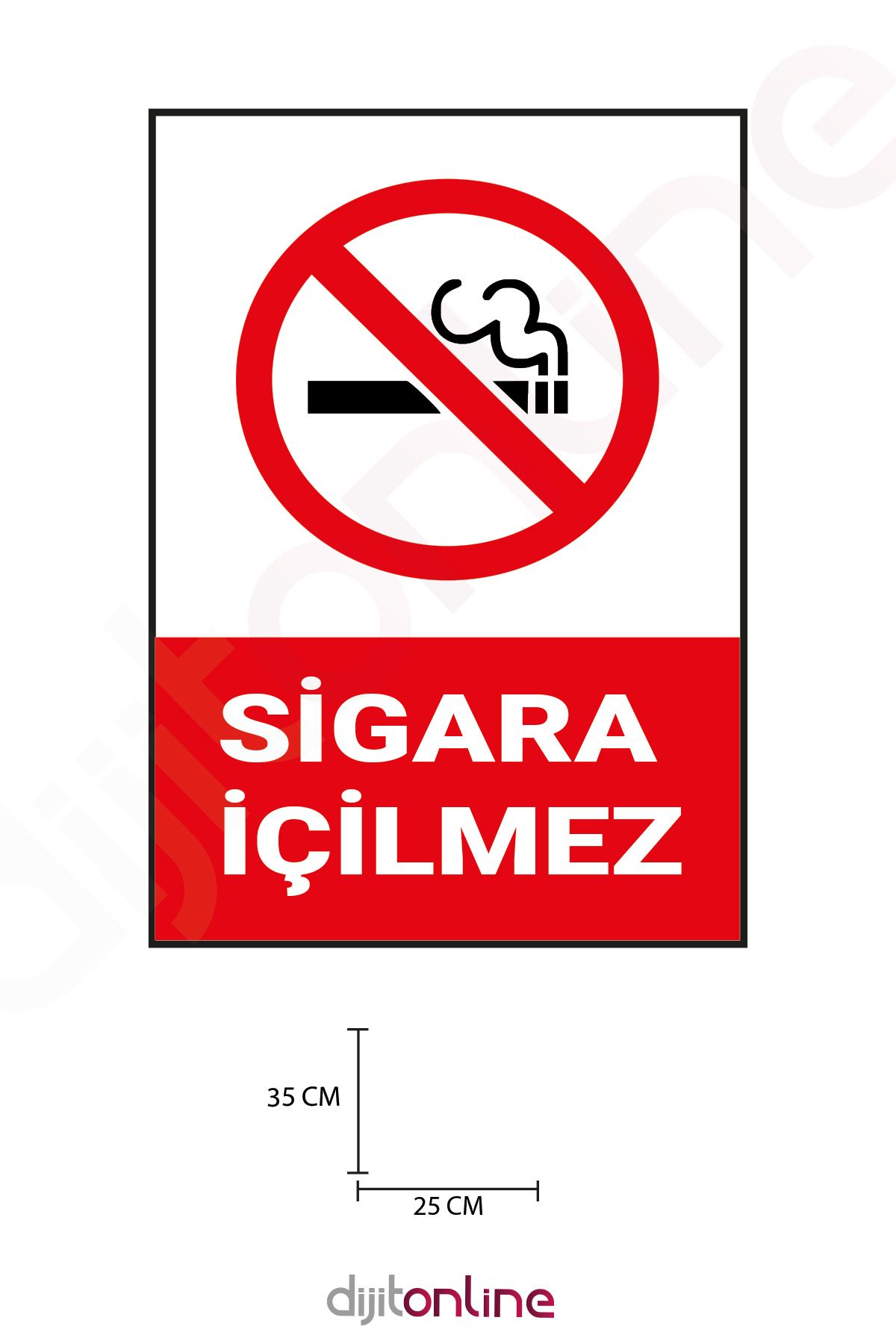 Dijitonline 3 Adet Sigara İçilmez Uyarı Sticker - Uyarı Sticker -  25x35 Cm