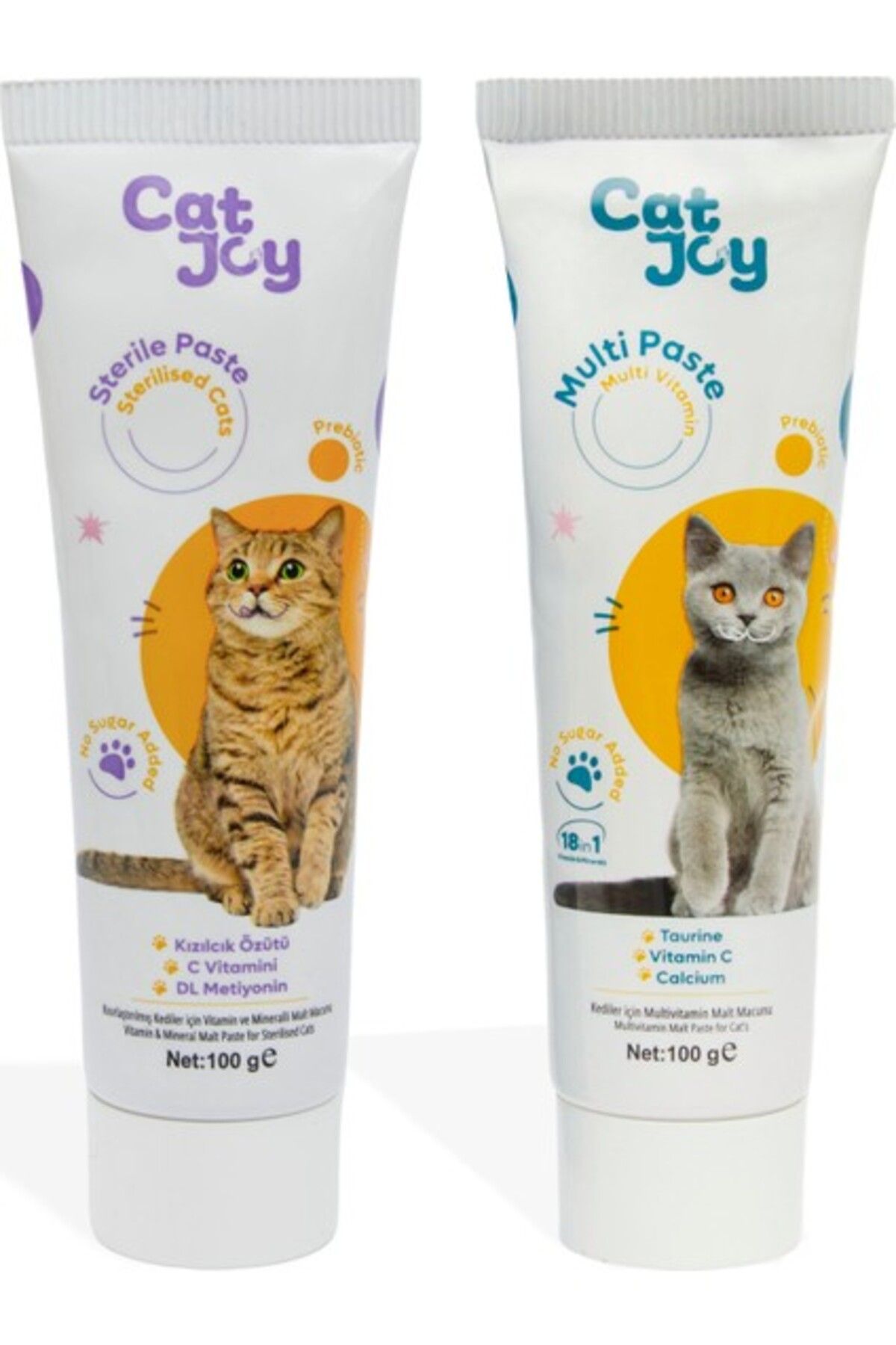 CATJOY Süper 2'li Paket Sterile Malt Macun 100 gr Ve Multivitamin Kedi Malt Macun 100 gr