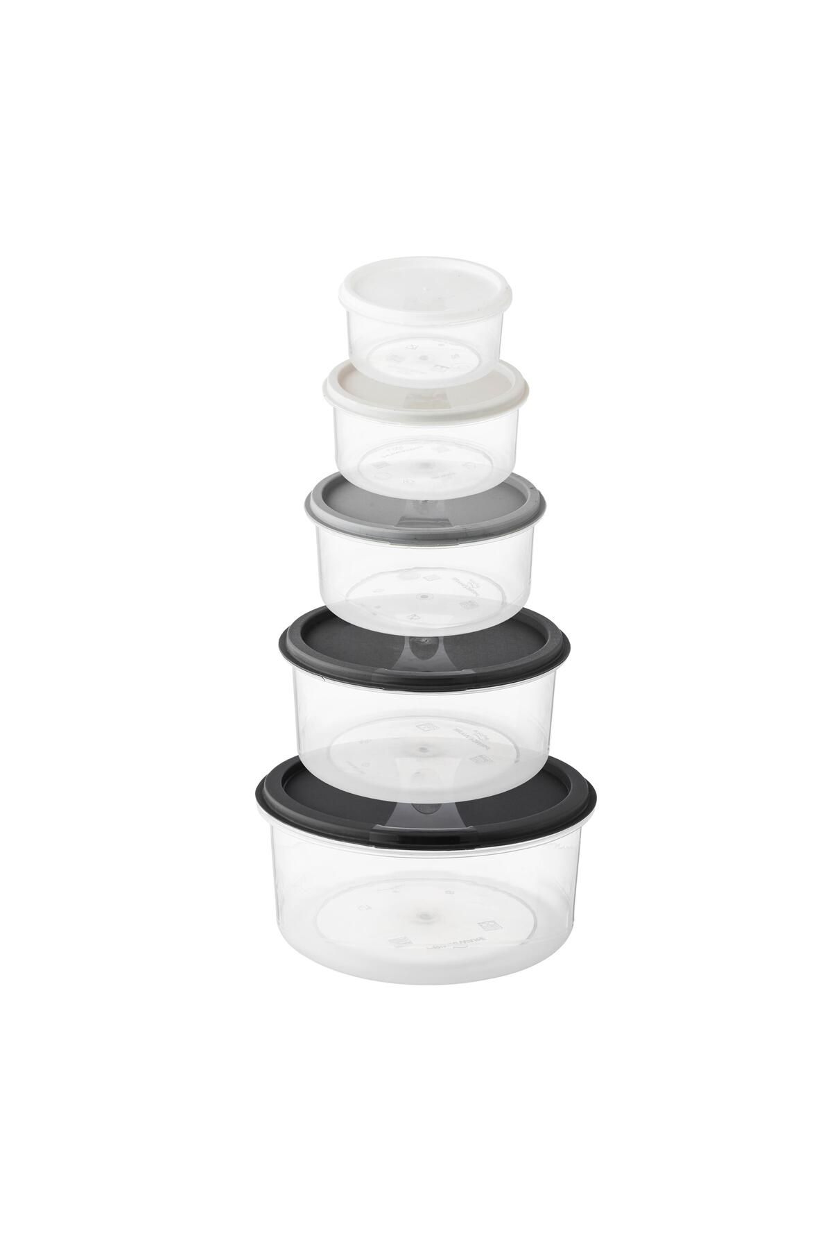 Dania-A set of 5-piece circular plastic containers 2