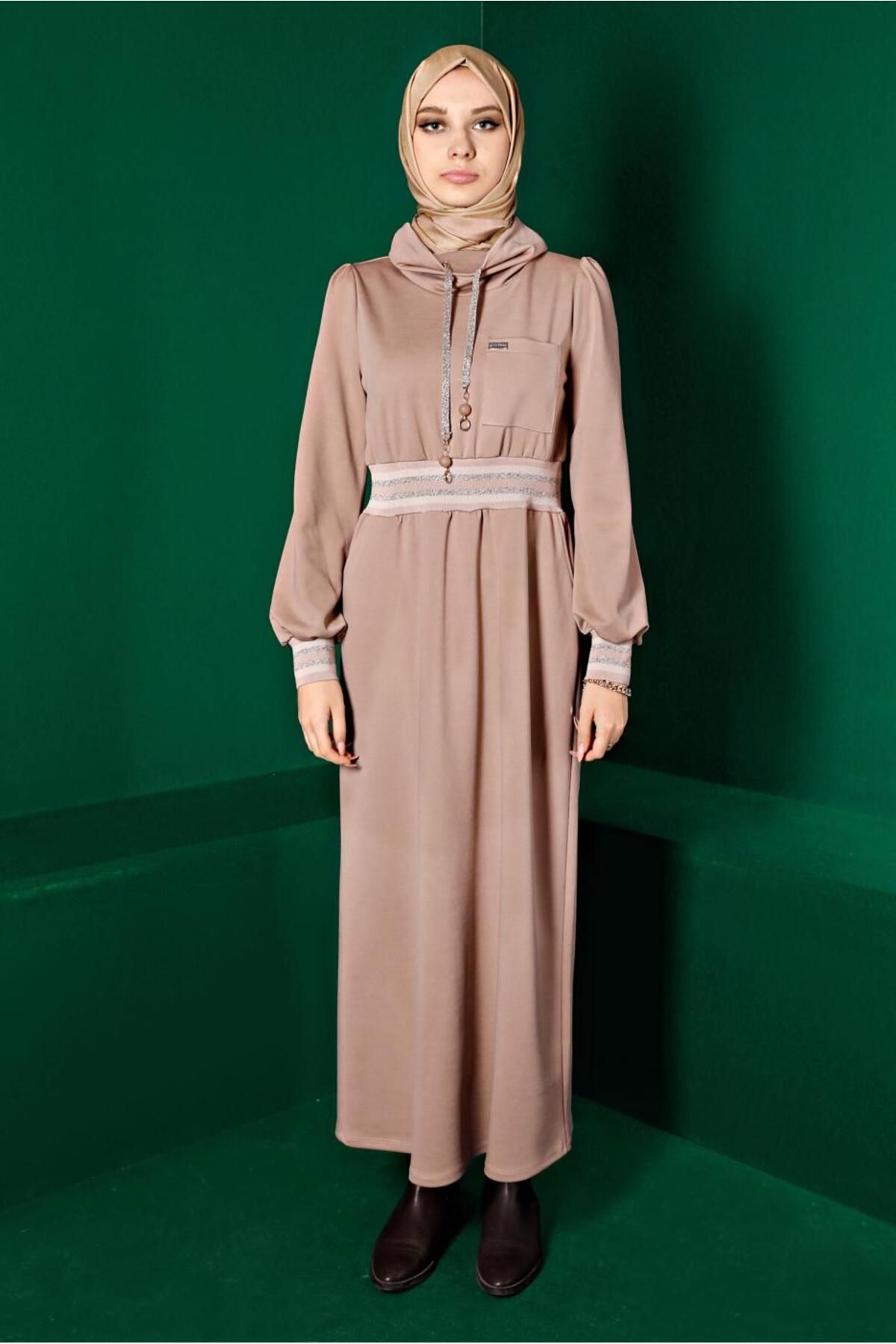 لباس با کمر و سرآستین 43327 Alvina