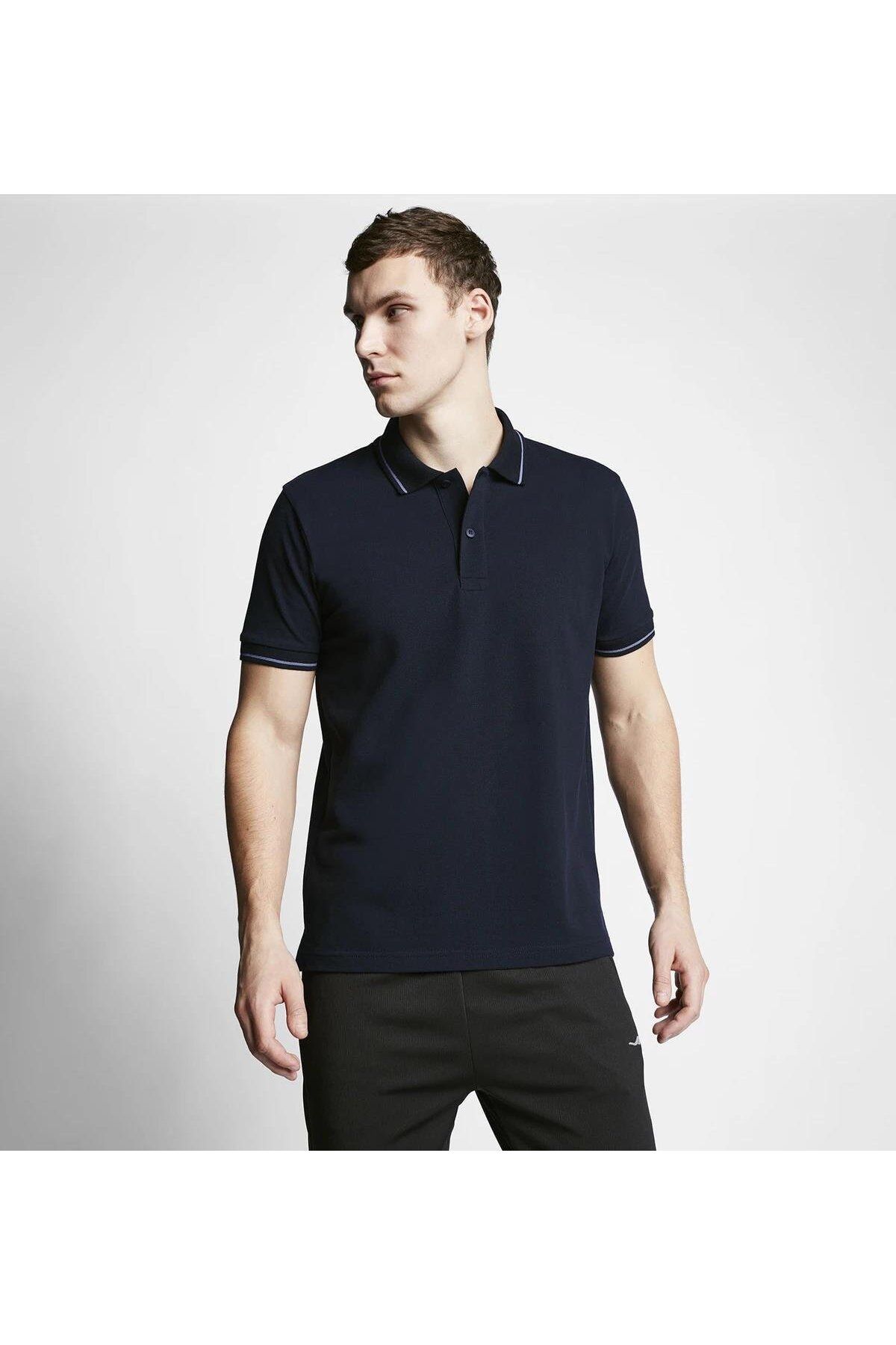 Jack & Jones Organik Pamuk Erkek Polo Yaka T-shırt  Lacivert