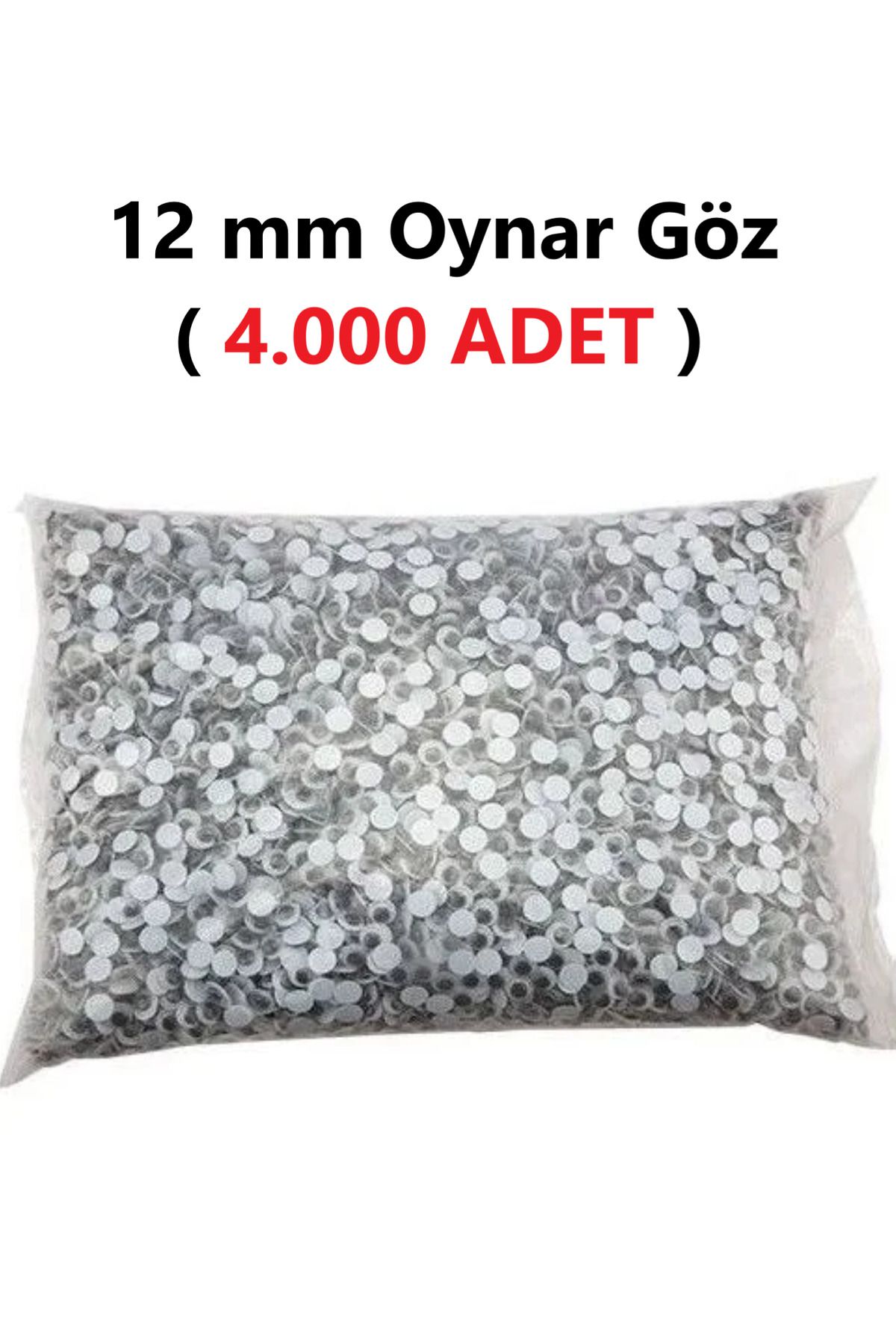 TİFOYS ( 4.000 ADET ) 12 mm Oynar Siyah Göz Hobi Tasarım Anasınıfı Kreş Etkinlik Elişi