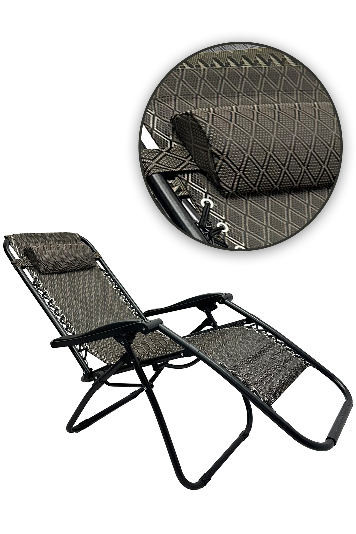 كرسي استلقاء للتشمس مكون من قطعتين مع مسند ظهر ومسند قدم قابلين للتعديل، كرسي استلقاء للتشمس