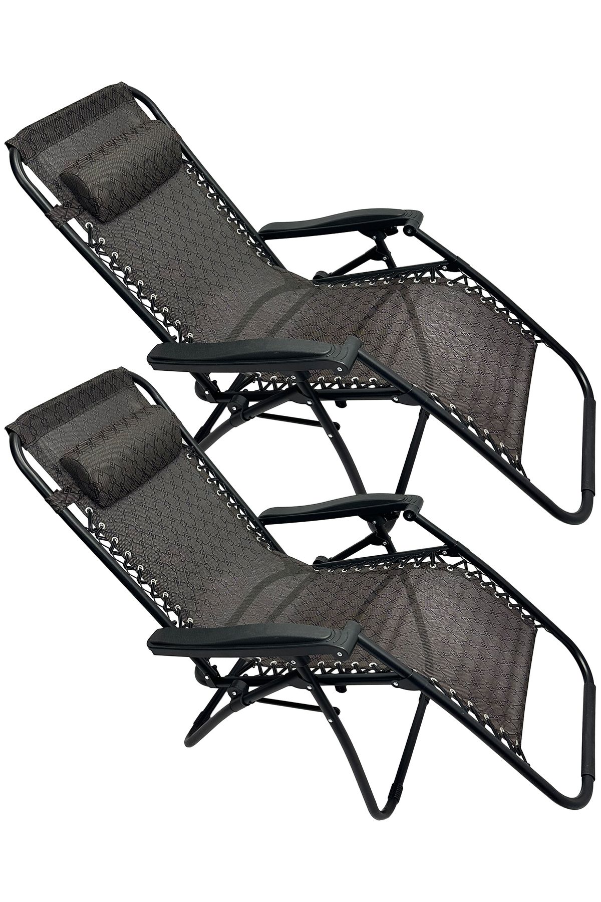Generic-2 Piece Patio Chaise Lounges Chair gravity chair with adjustable backrest and footrest, Sunlounger 8