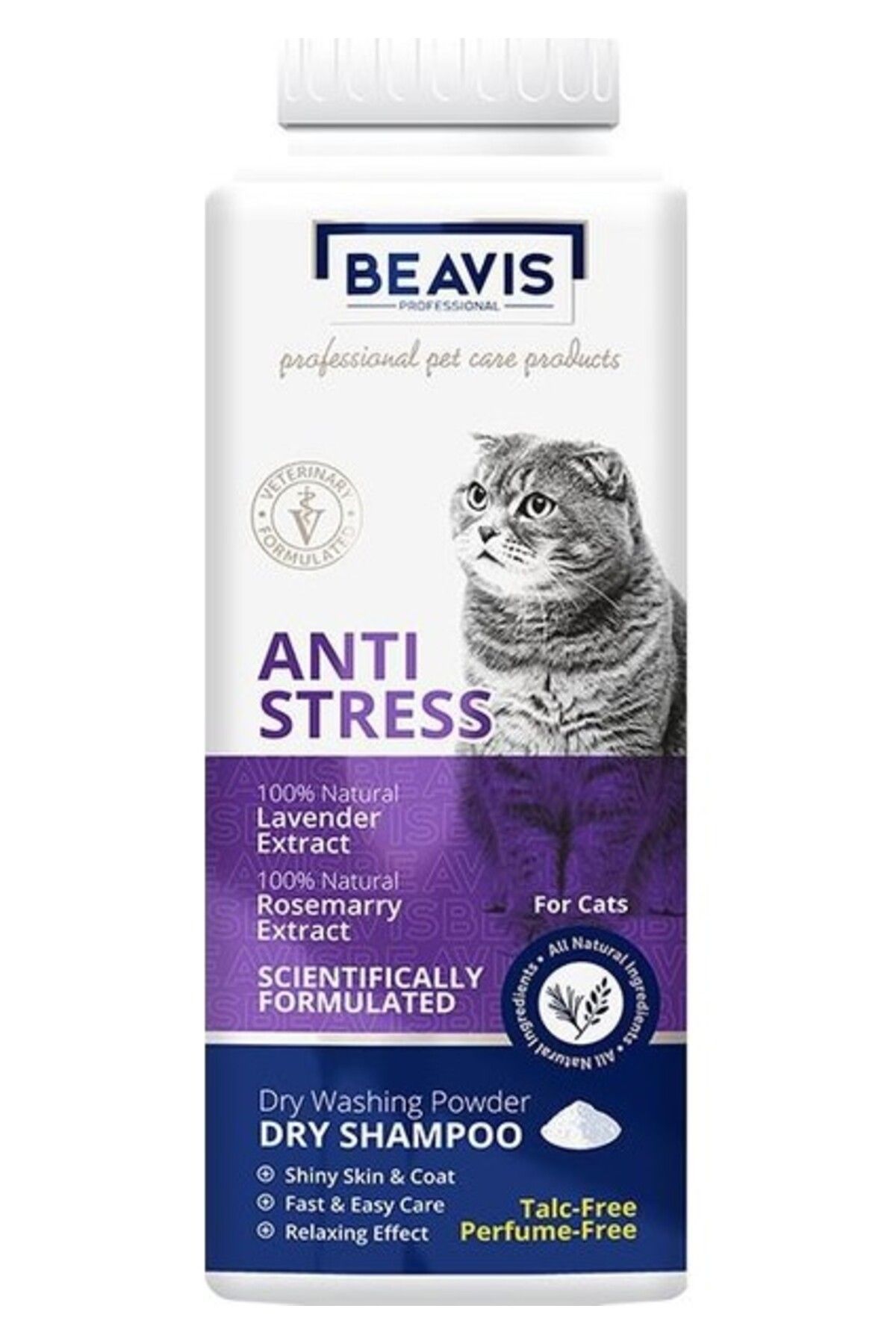 Orqinel Beavis Cat Anti-Stress Kediler Için Lavanta ve Biberiye Özlü Toz Şampuan 150 gr