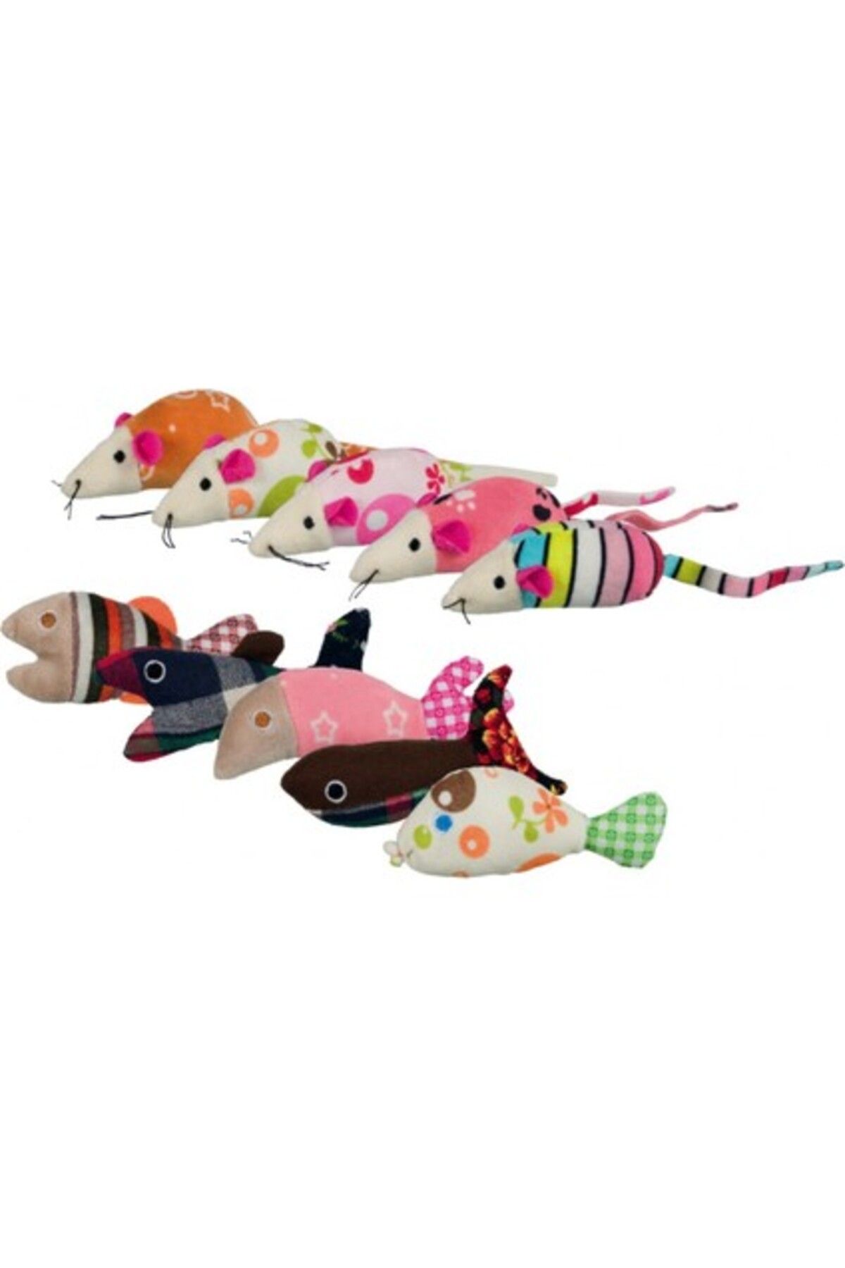 Trixie Kedi Oyuncağı Kedi Otlu Fare-Balık 9-12cm