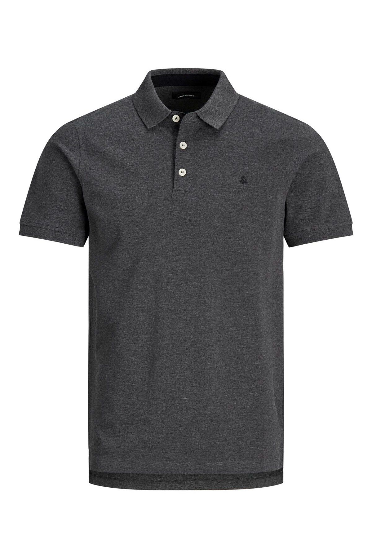 تی شرت یقه پولو خاکستری مردانه اورجینال Jack Jones Jack & Jones