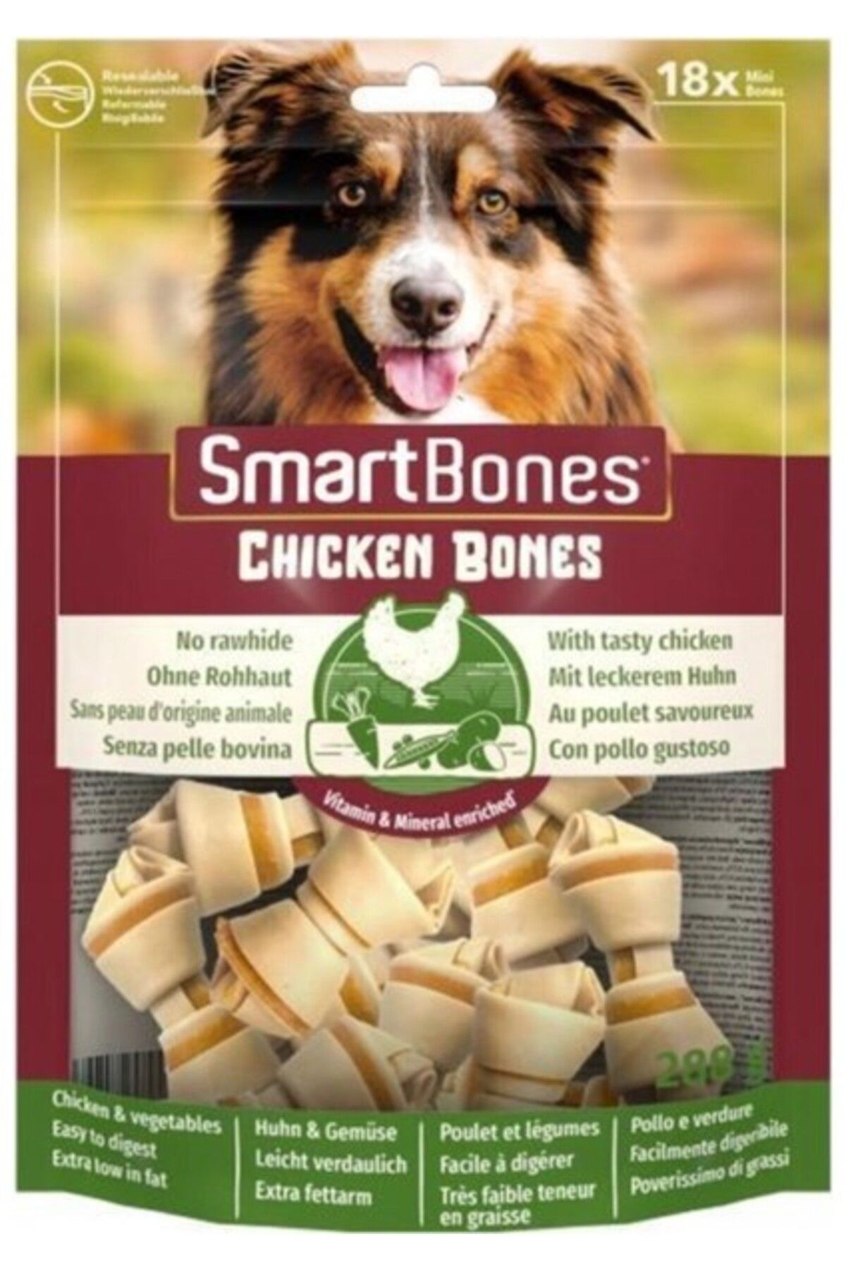 Orqinel Smart Bones Chicken Mini Köpek Ödül 18 Parça 228 Gr