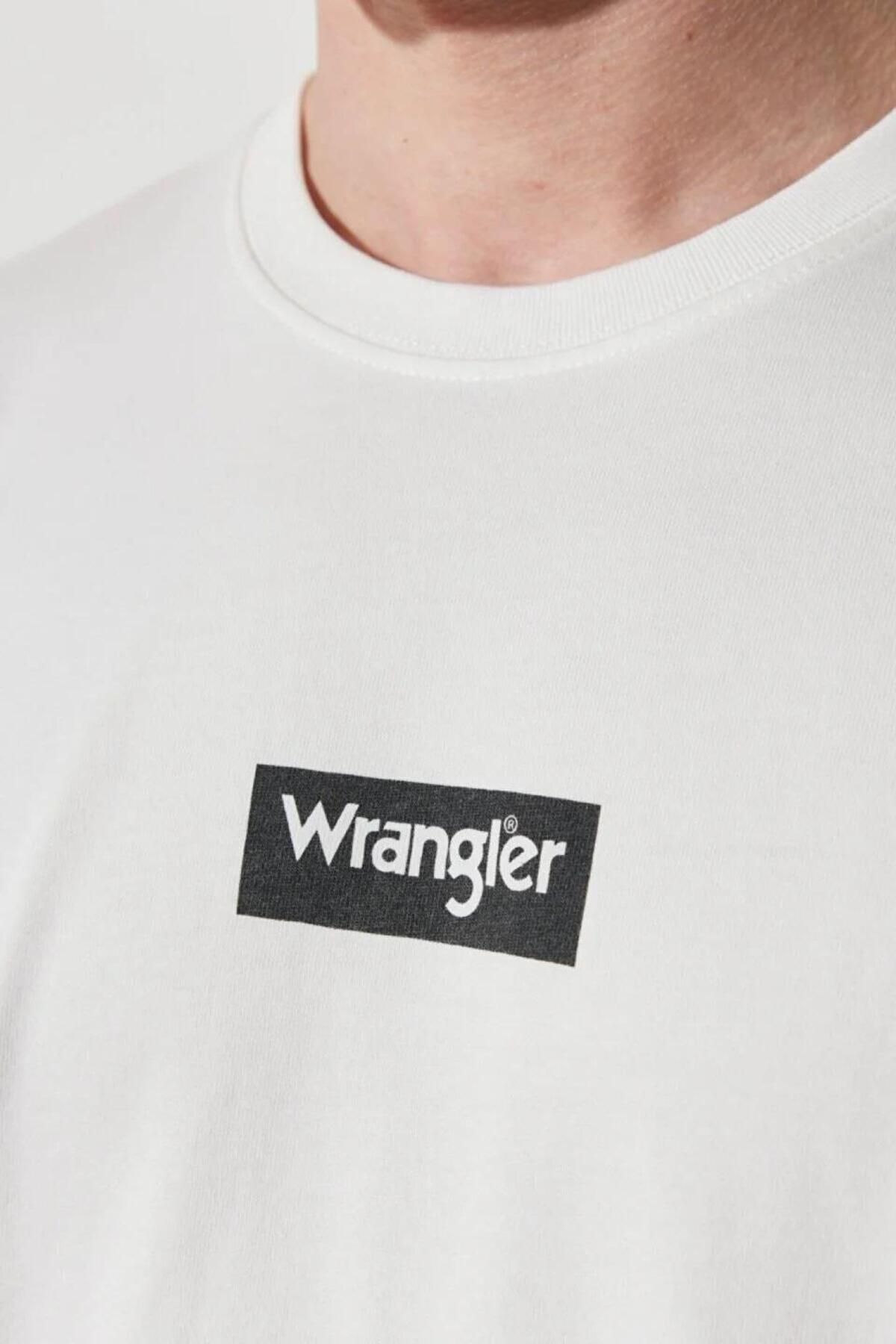 تی شرت سفید مردانه یقه دوچرخه W7C4EE989 Wrangler