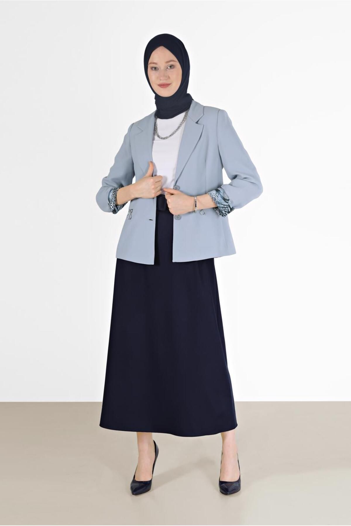 ژاکت یقه کلاسیک طرح دار 42237 Alvina