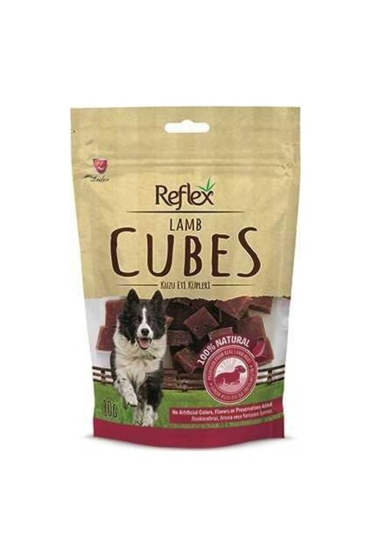 Reflex Kurutulmuş Kuzu Etli Dilim Küp Köpek Ödülü 80 gr