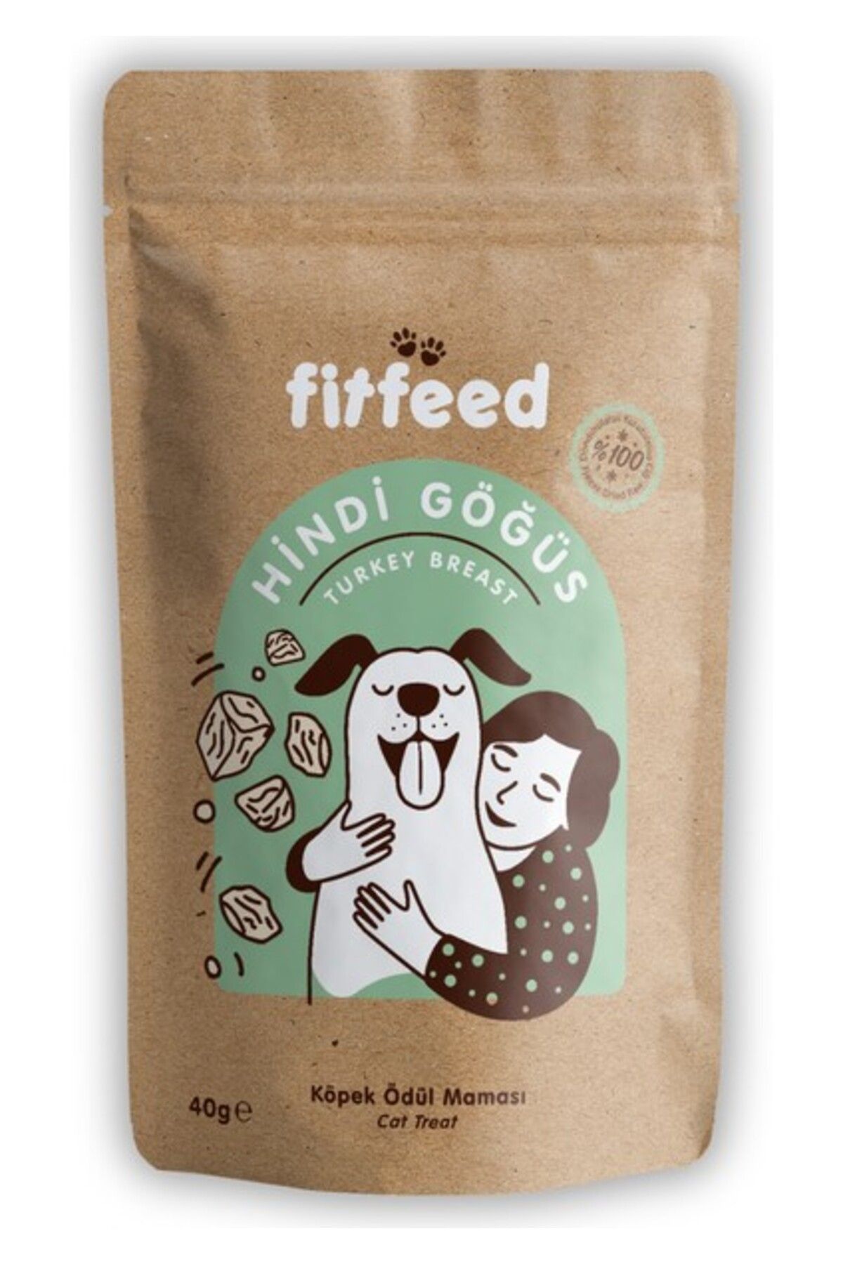 Orqinel Freeze-Dried Çiğ Hindi Göğüs Köpek Ödülü 40g