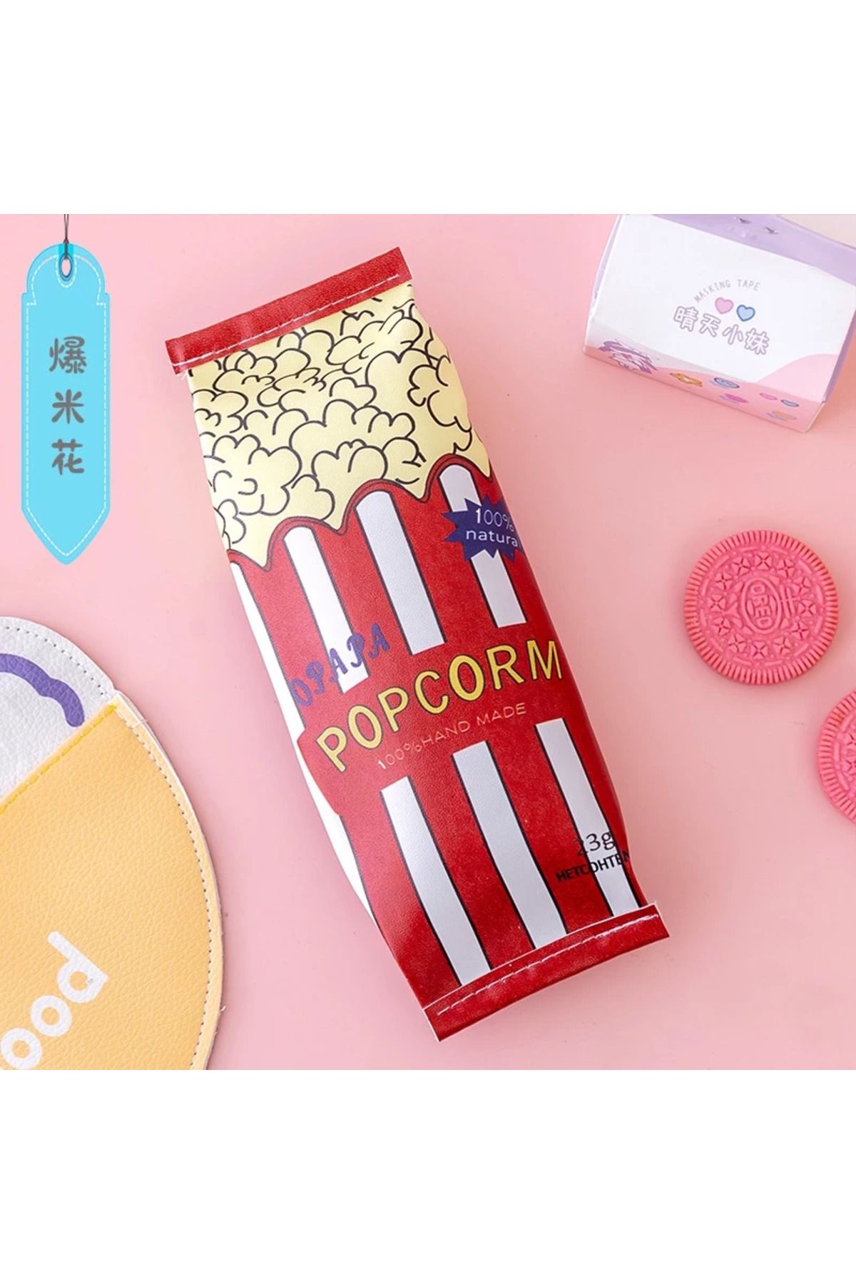 synshop Kawaii Kore Popcorn Patlamış Mısır Kalemlik Kalem Kutu Makyaj Çantası Düzenleyici Doğum Günü Hediye