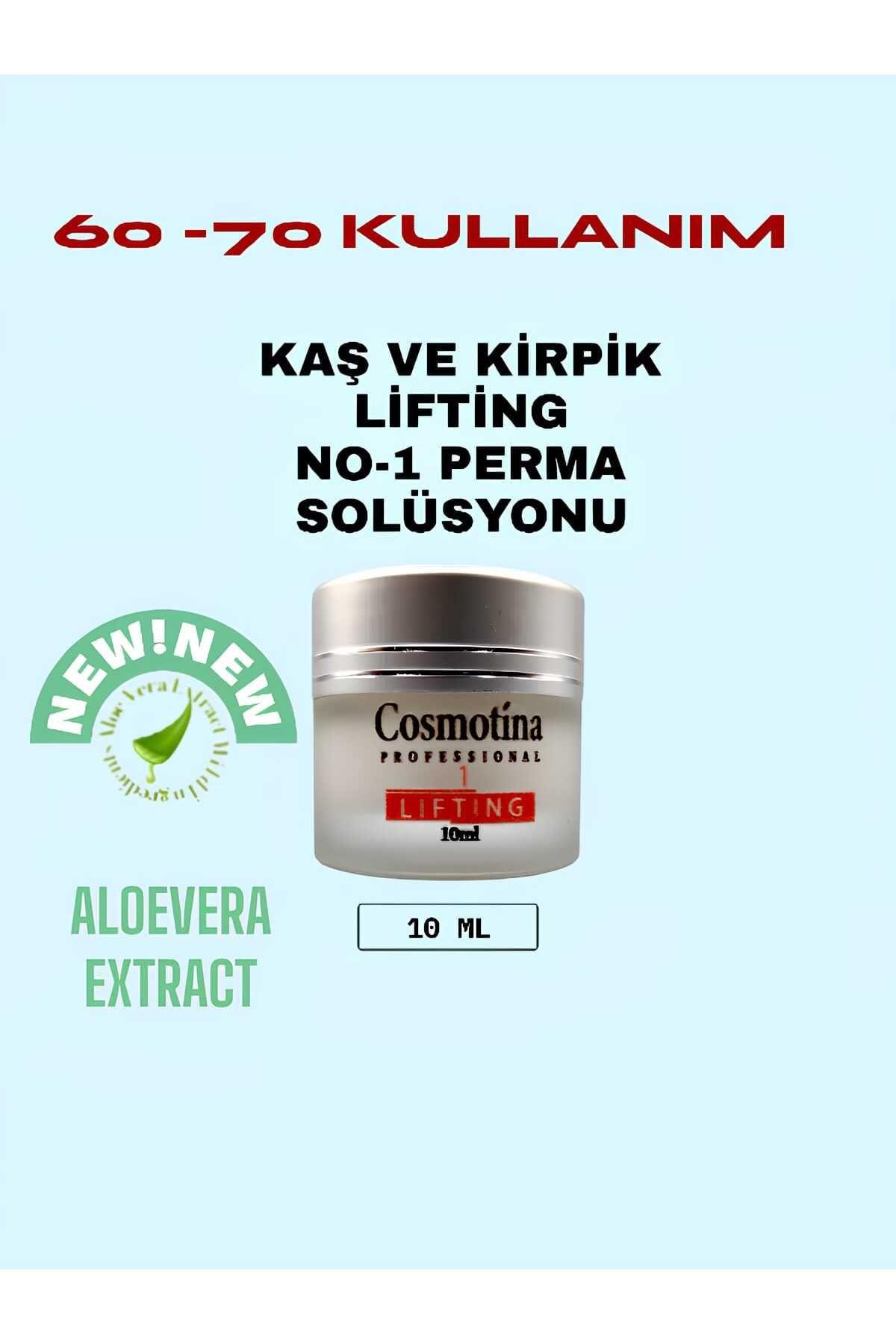 Cosmotina Kaş Laminasyon ve Kirpik Lifting seti 1 No Perma Solüsyonu -Aloe Vera Özlü - 10 ml 60-70 Kullanım