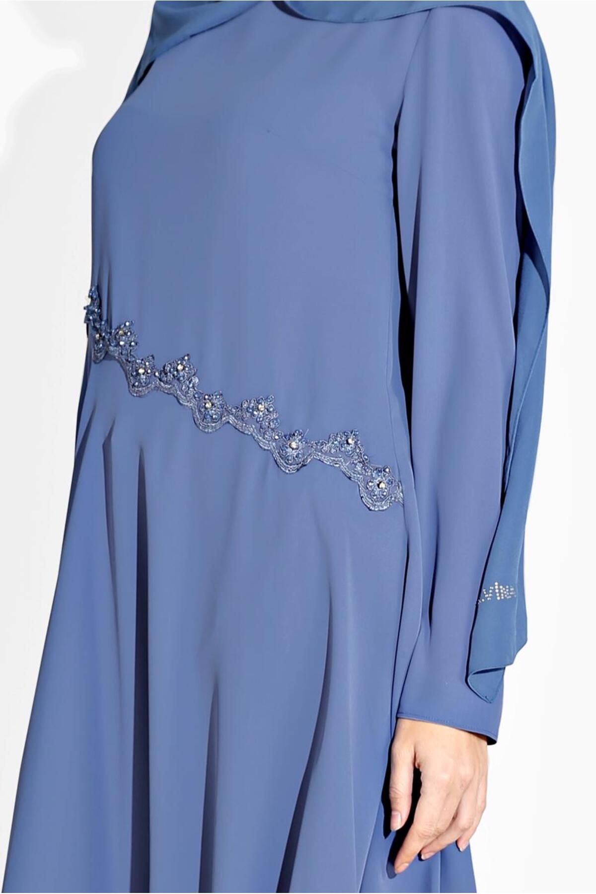 TRENDTESETTÜR-Women's Navy Blue (NDIGO) Asymmetric Cut Tunic 4250 4