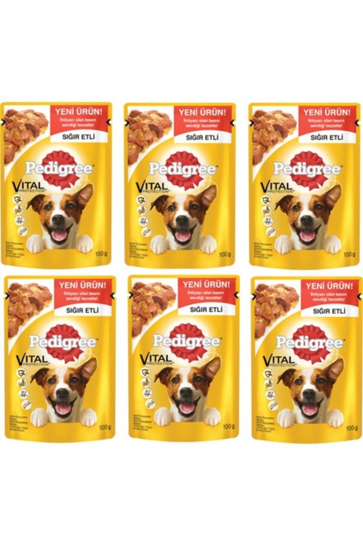 Pedigree Pouch Yetişkin Sığır Etli Köpek Maması 100 gr X6 Adet