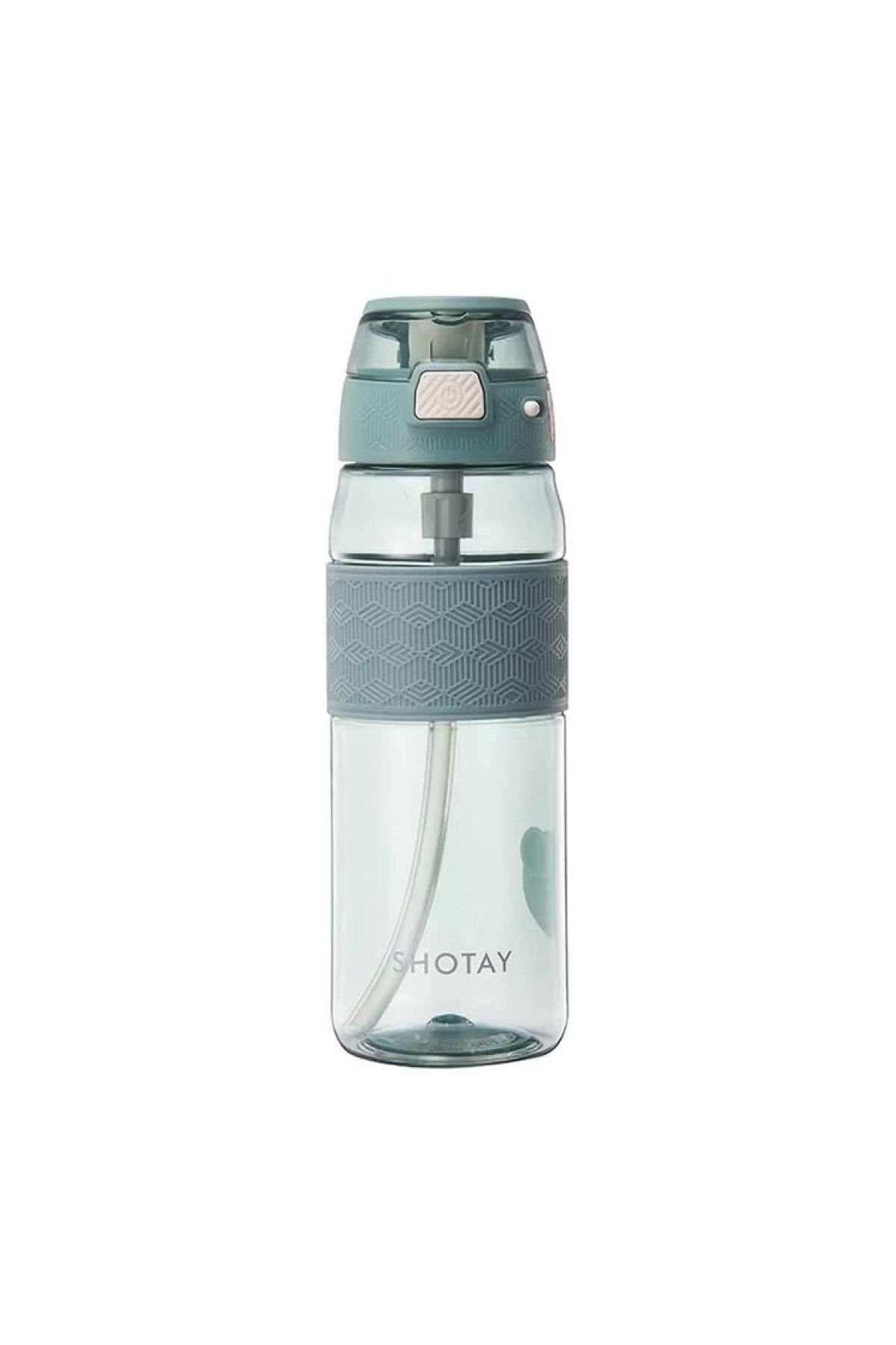 Shotay-Tritan Flask 7203 - with Stripe and Clear Lid, Straw, 800 ml 2