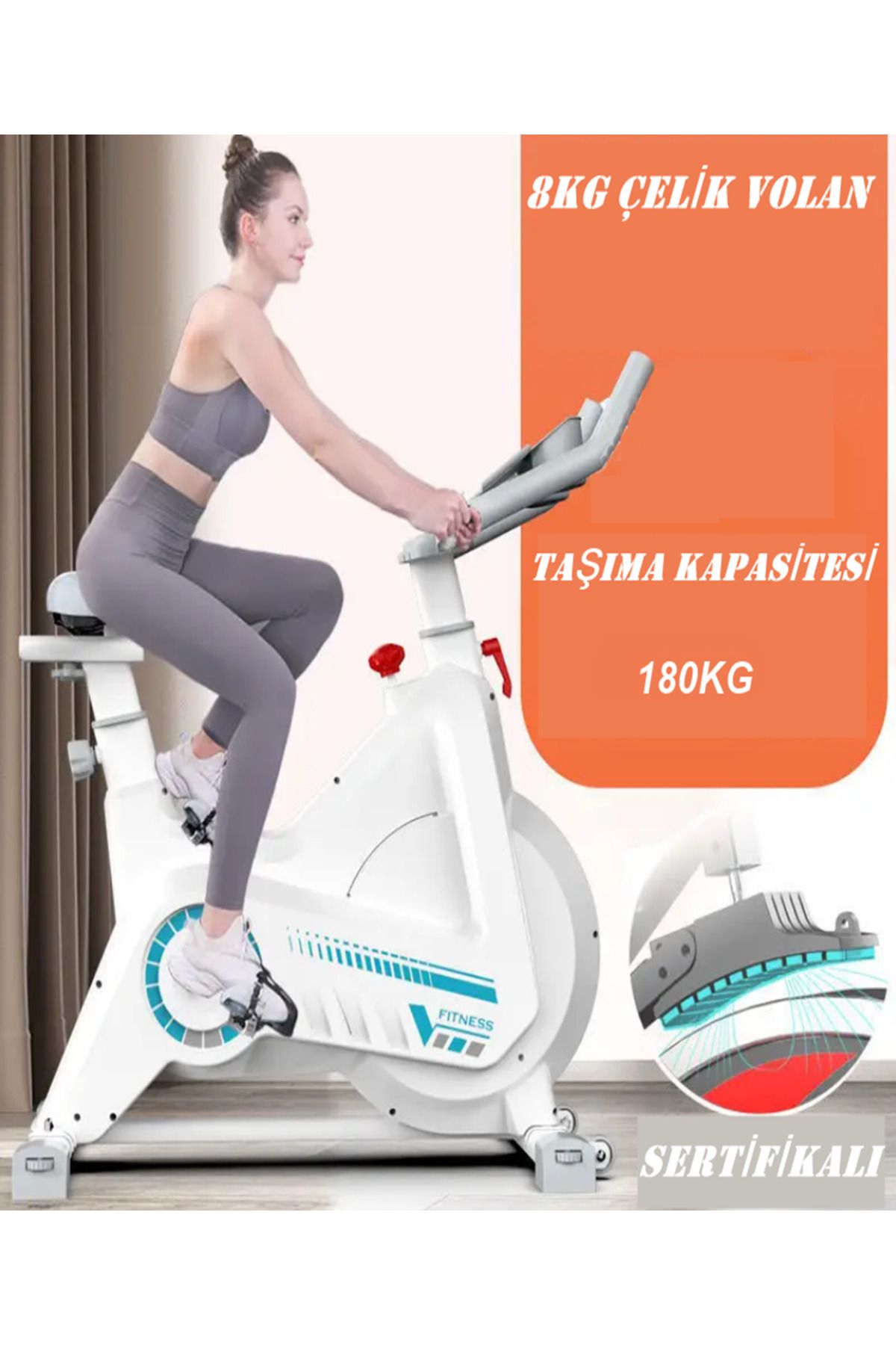 Raiden PB05 Manyetik Kondisyon Bisikleti Egzersiz Ev Koşu Bisikleti Spin Bike Dikey