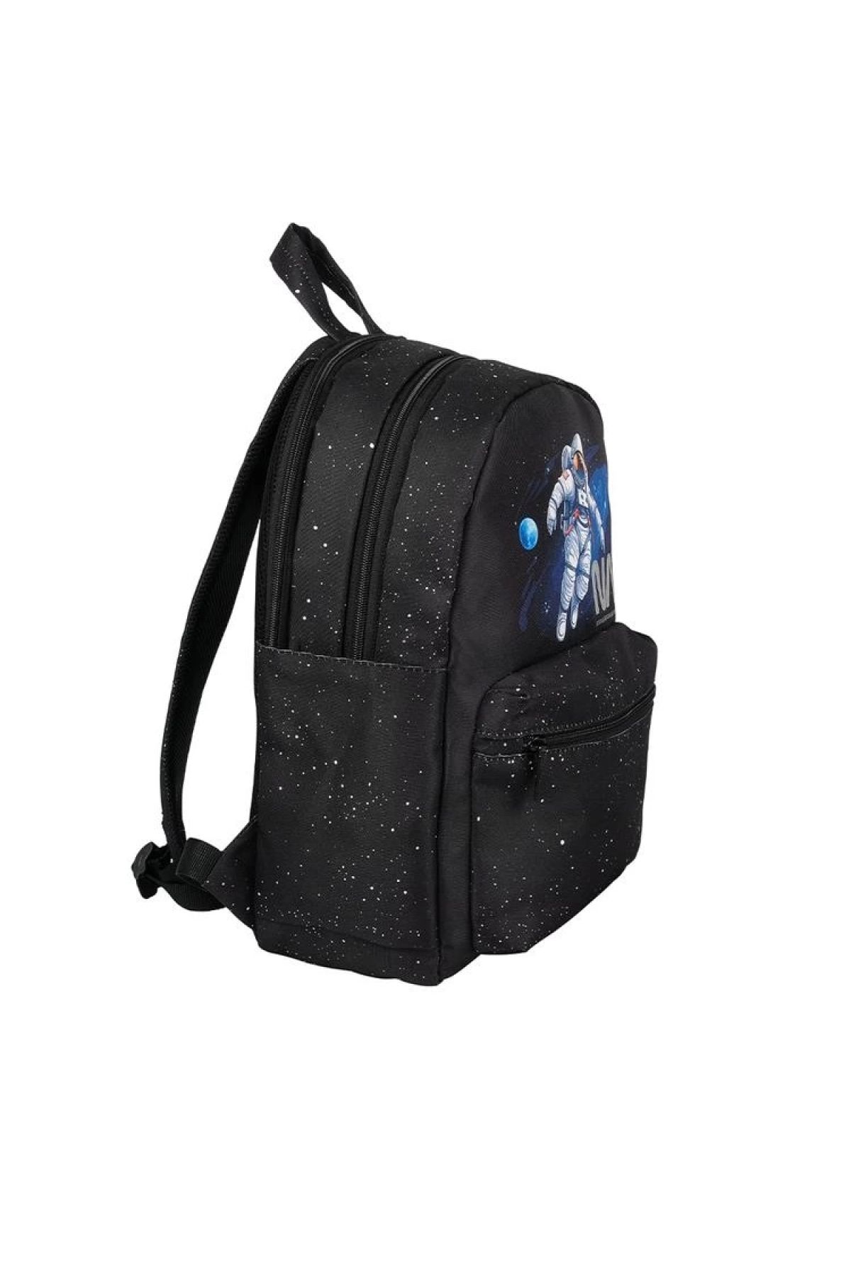 Nasa-Astronaut Patterned Black Backpack - Me 24991 2