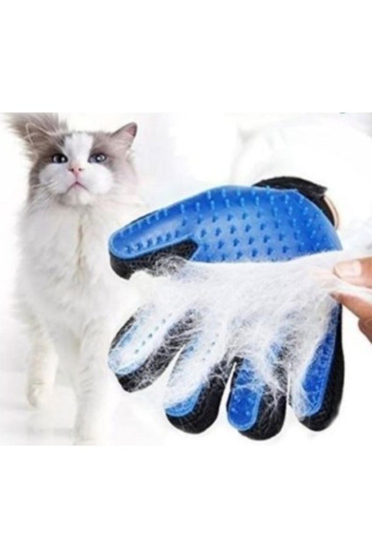 Orqinel Yıldızhane Kedi Köpek Tüy Toplama Eldiveni Mavi