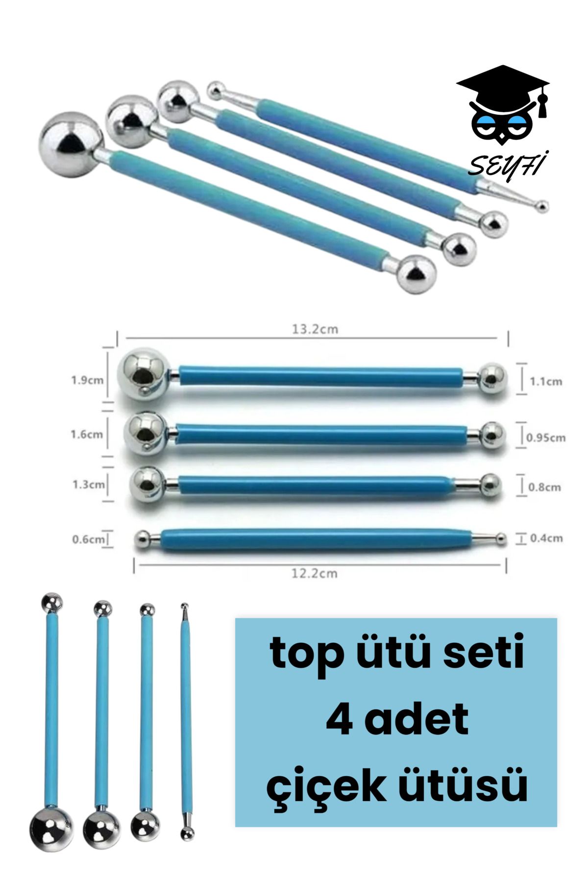 SEYFİKİRTASİYE top ütü seti 4 adet çiçek ütüsü