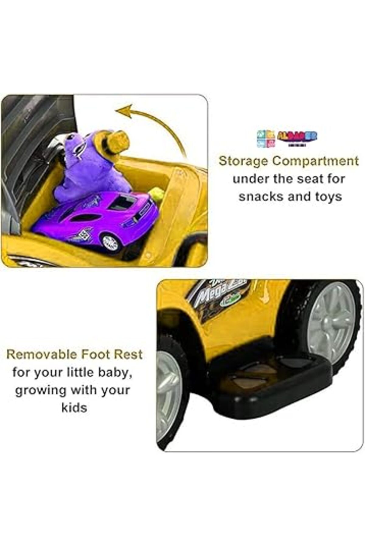 ALBADER-3-In-1 Push Car - Push Toddler Ride on Car, Toy Baby Stroller Walker, Push Ride-On Toys 3