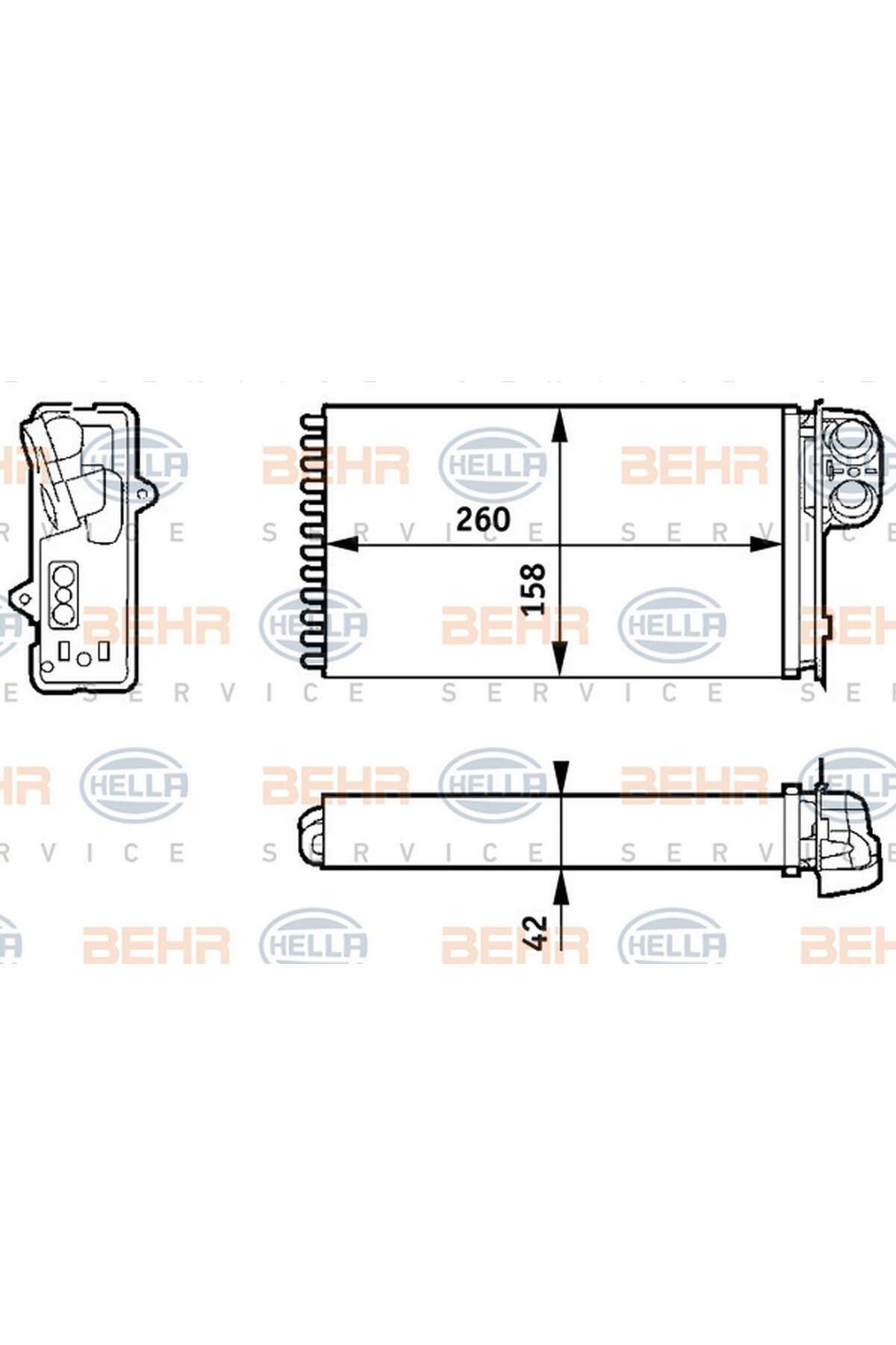 BEHR KALORİFER RADYATÖRÜ MGN (97-99) SCENIC (01-03) 1.4-1.6-1.9-2.0 16V (260x158) 550134