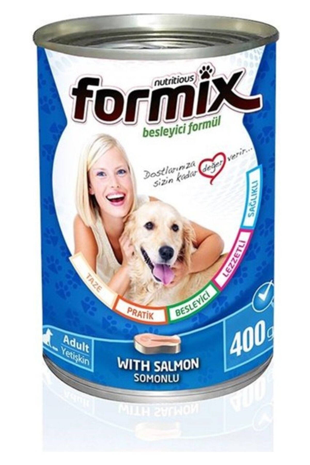 Orqinel FORMİX Somon Parça Etli Soslu Yetişkin Köpek Konserve400 gr x12 Adet