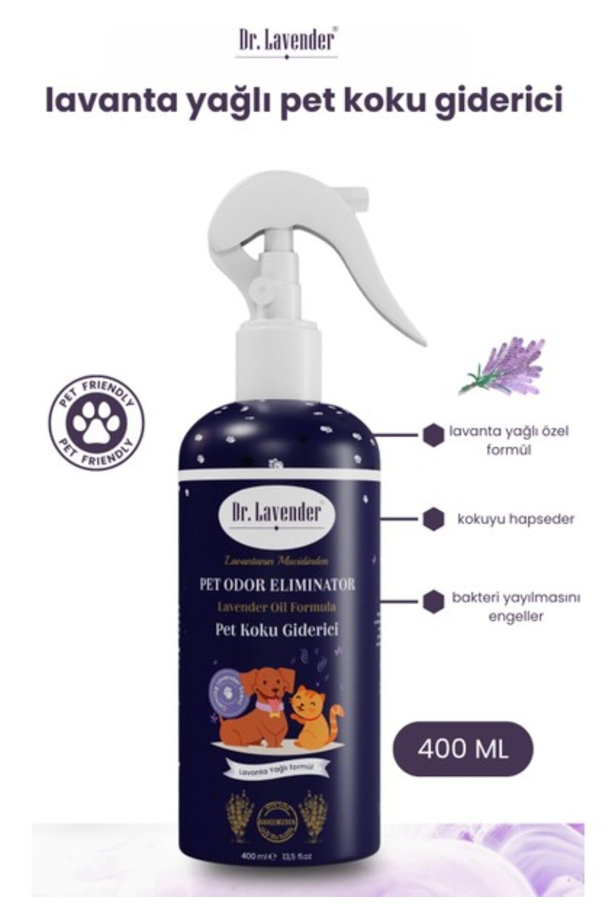 Orqinel Gallipoli Lavender Lavanta Yağlı Pet Koku Giderici 400 ml