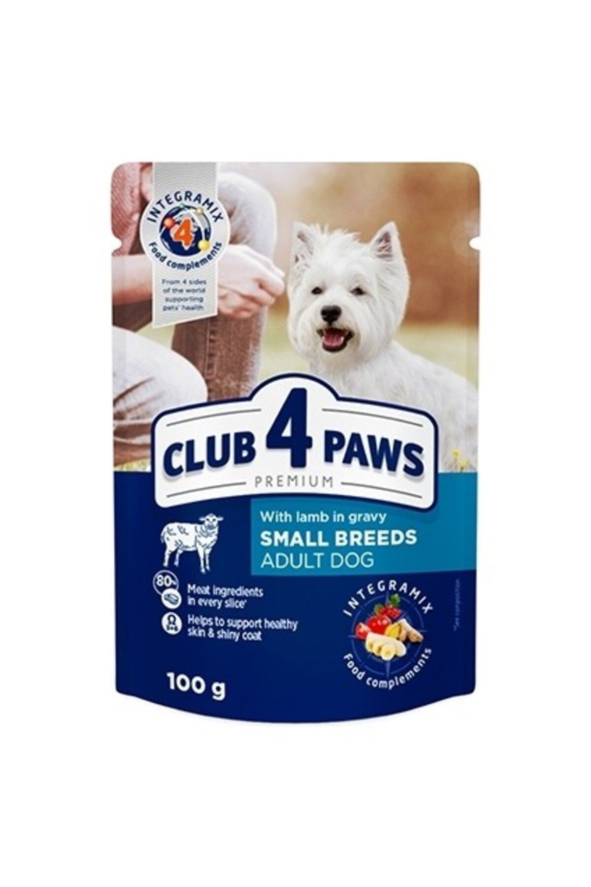 Club4Paws D6346- Kuzulu Küçk Irk Pouch Köpek Maması 100 gr