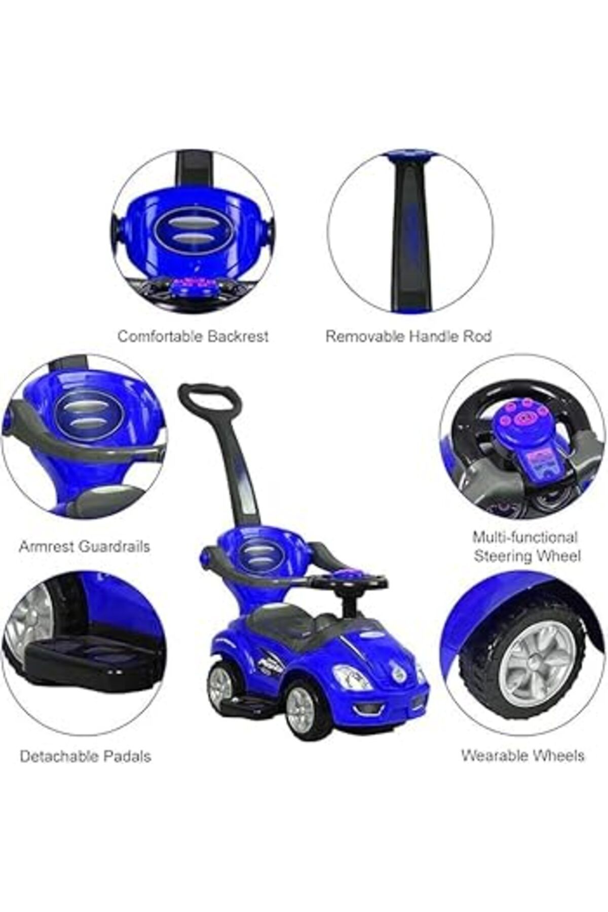 ALBADER-3-In-1 Push Car - Push Toddler Ride on Car, Toy Baby Stroller Walker, Push Ride-On Toys 7