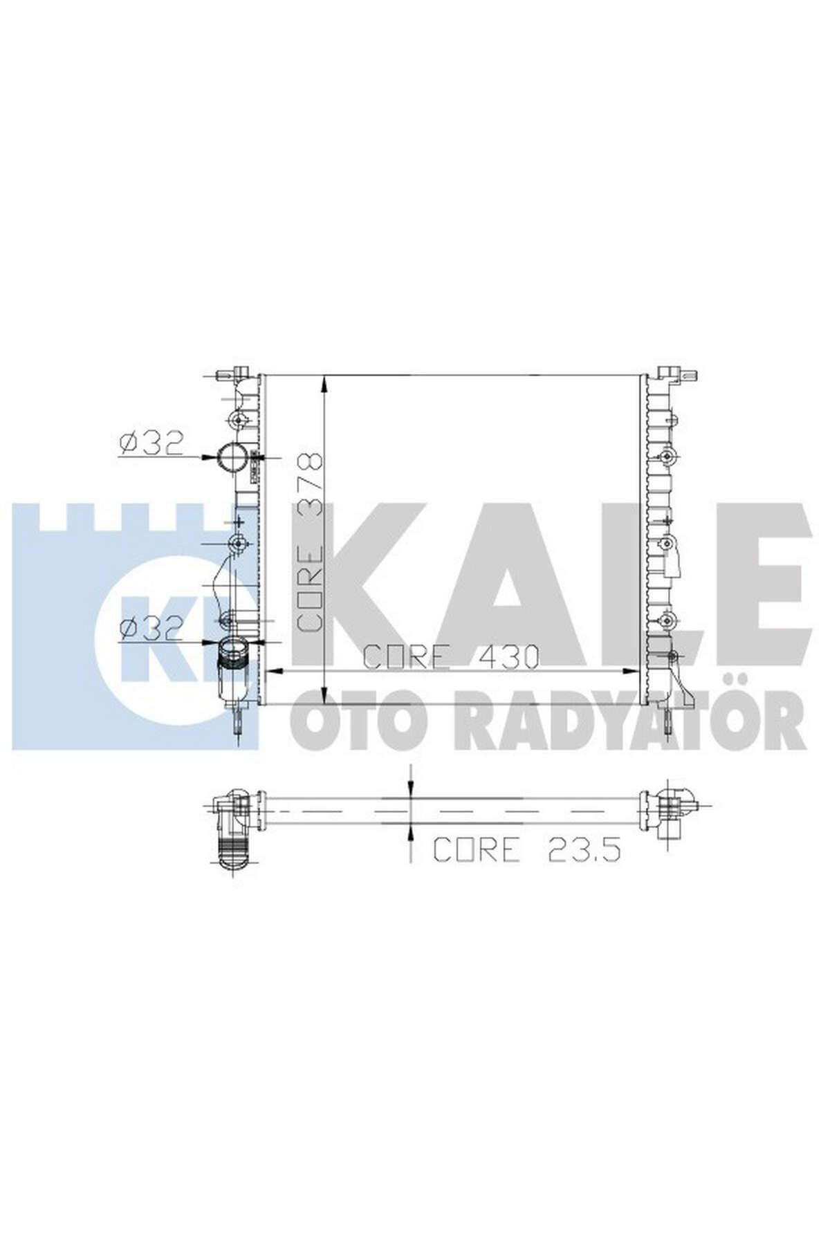 KALE MOTOR SU RADYATÖRÜ [ RENAULT CLIO SYMBOL KLİMASIZ 2 SIRA AL+PL 1998- ] 540133